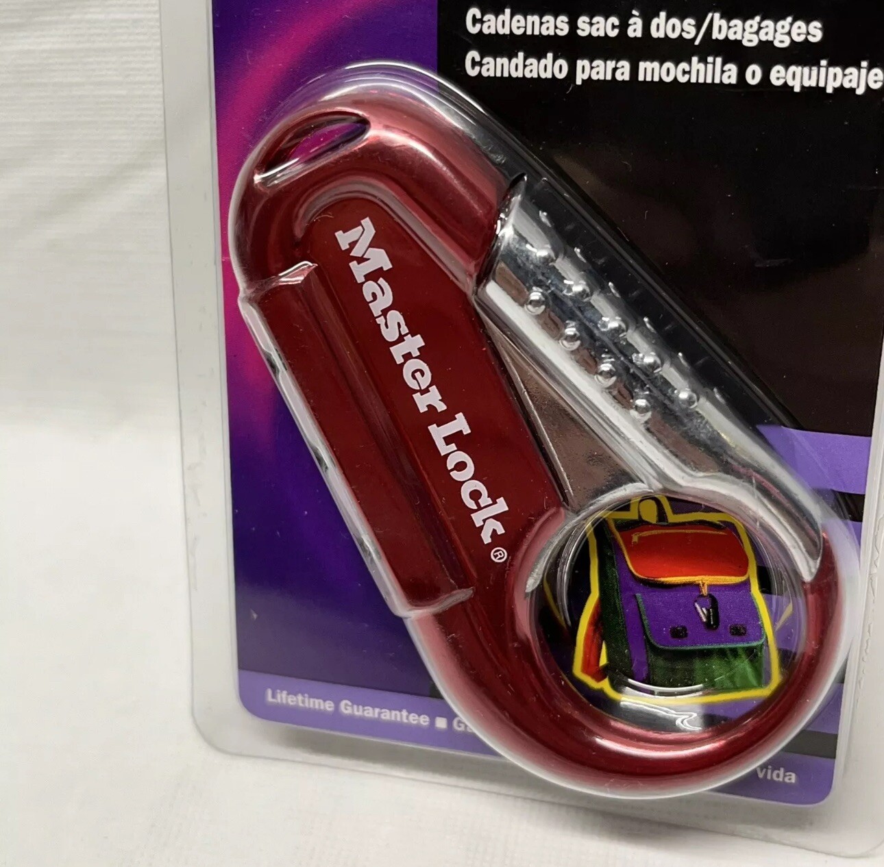 NEW MASTER LOCK COMBINATION BACKPACK LOCK, 1548DCM RED