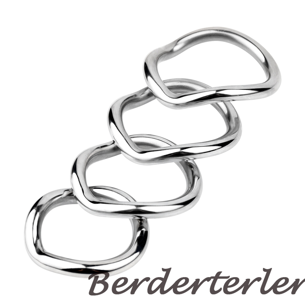 Chrome Golden Metal Rings Delay Ejaculation Curved Rings for Men Ball Stretcher