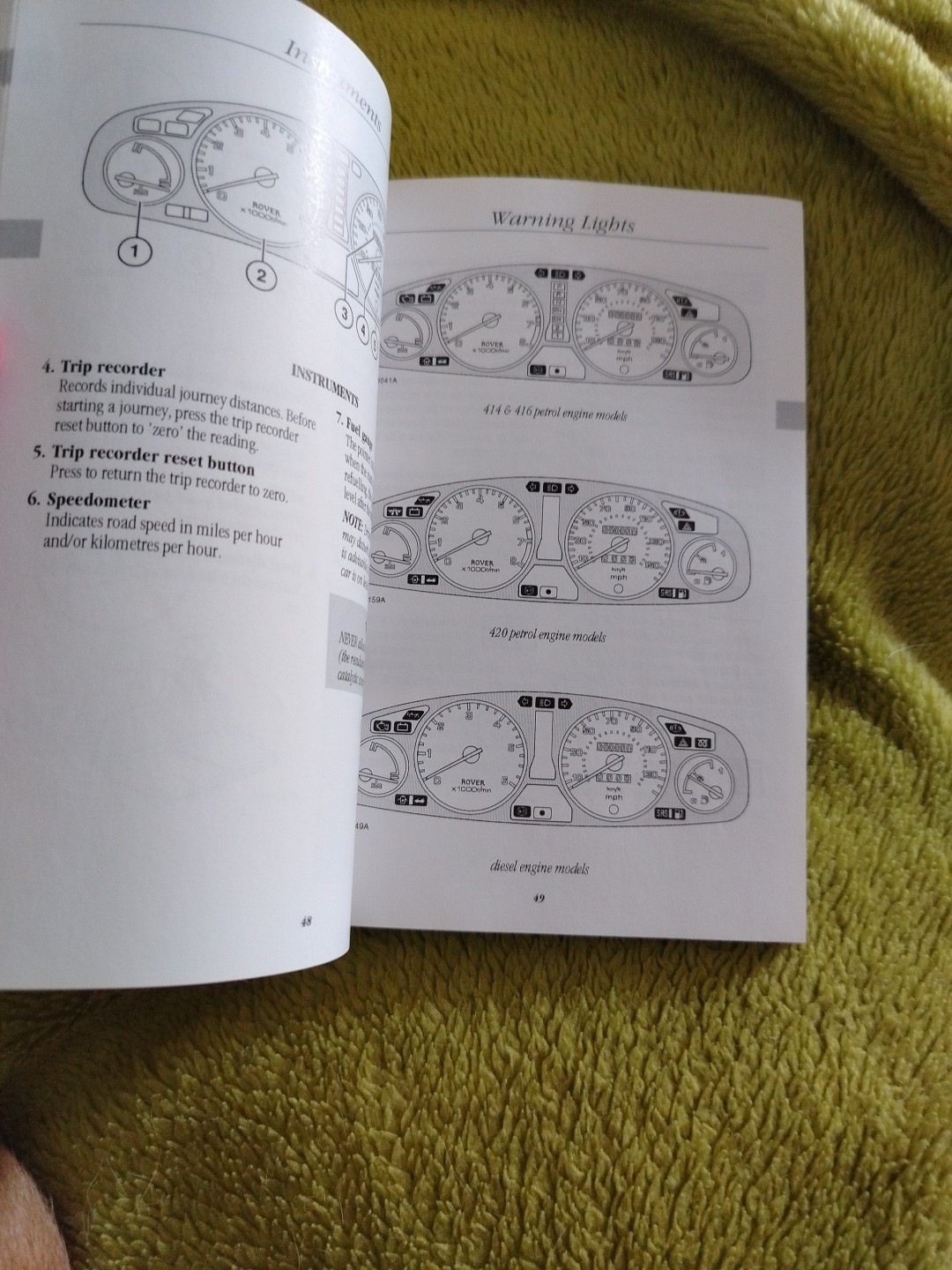 Rover 400 Series Owners Handbook 1997