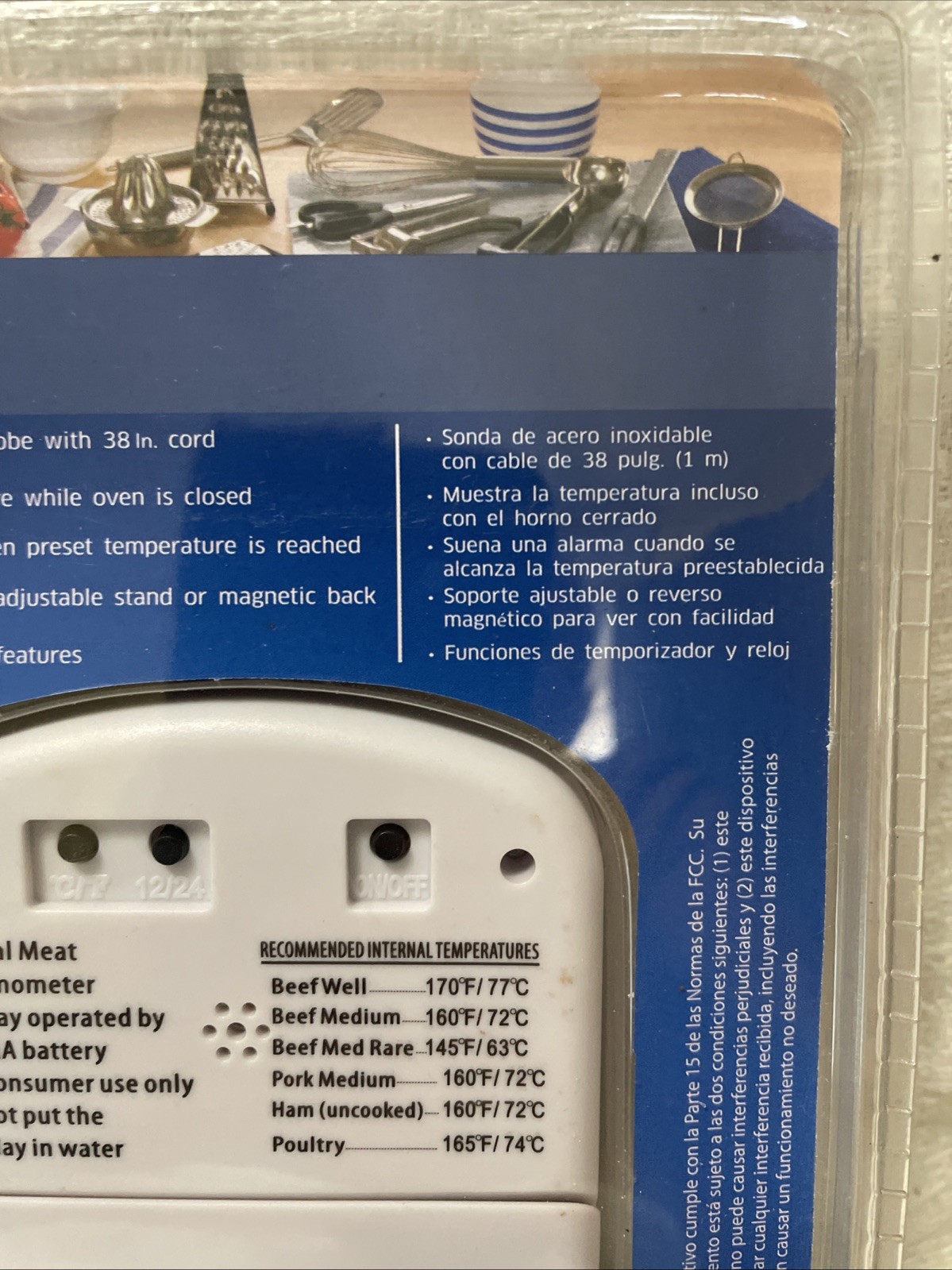 Crofton Digital Meat Thermometer W/ Probe & Timer New