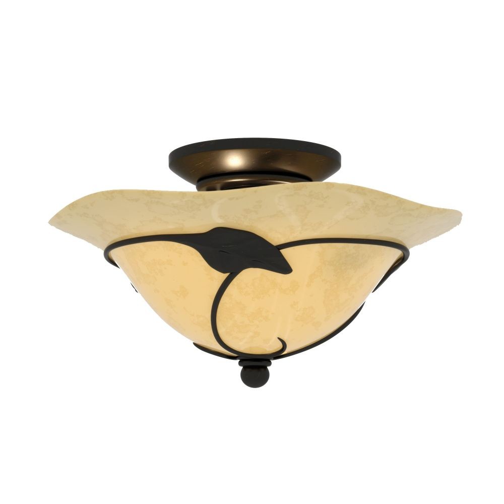 Vine 2-Light Convertible Light Kit in Rustic and Bowl Style 6.75 Inches Tall and