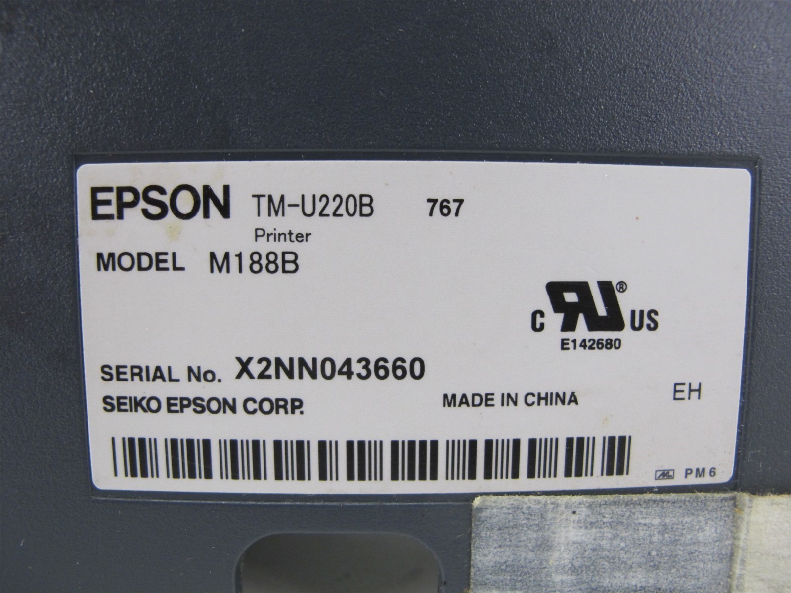 MICROS Epson TM-U220B IDN Dot Matrix POS Receipt Printer M188B