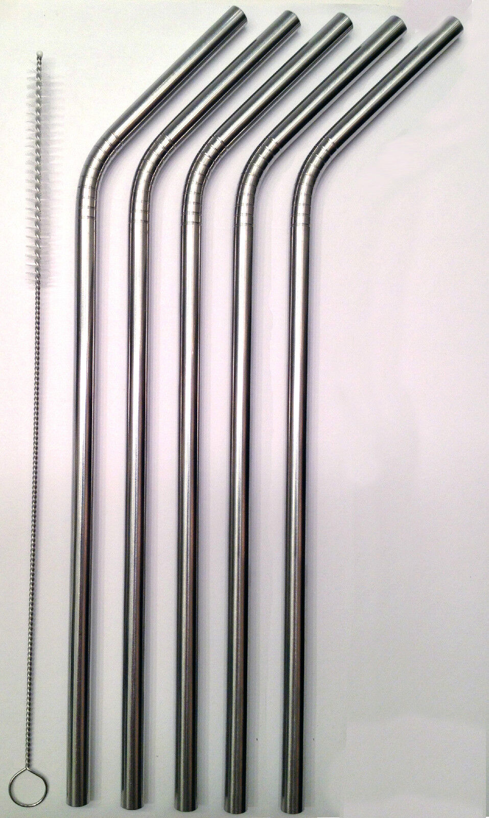 5 Stainless Steel Drinking Straws + Cleaner USA SHIP Reusable Metal Coco Straw