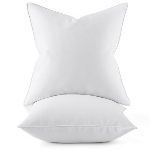0x0 Pillow Inserts, Pack of Down Feather Premium Throw 20x20 Inch (Pack of 2) 2
