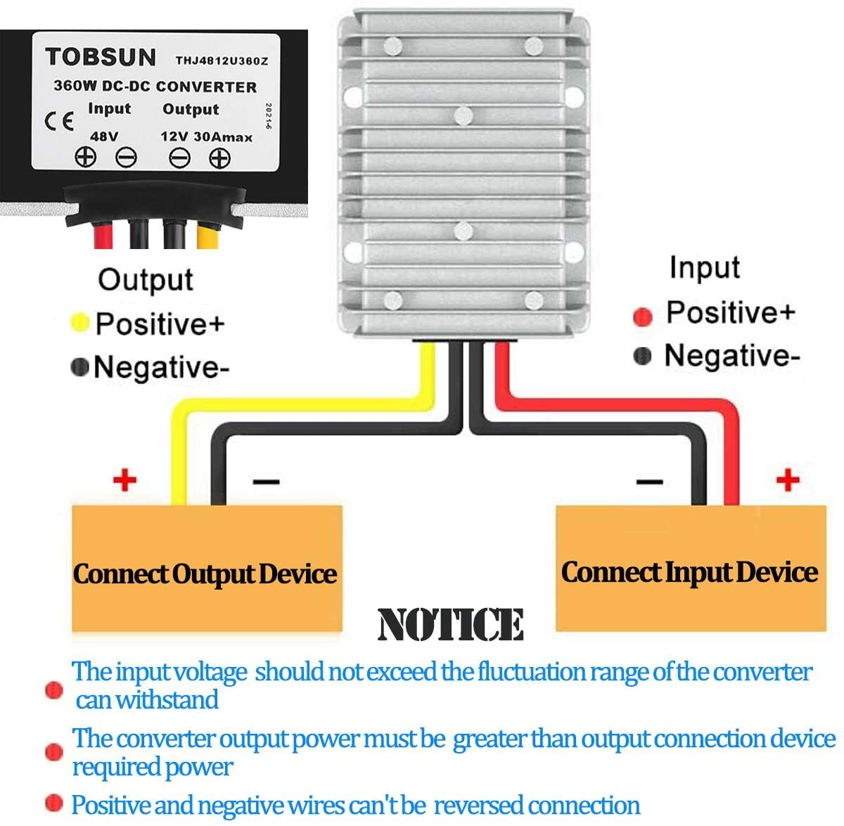 DC 48V Step Down to DC 12V 30A 360W Converter Voltage Regulator Reducer IP68