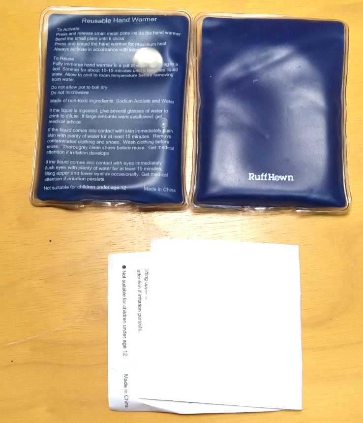 Hand Warmers - Reusable RuffHewn - QTY 2 - RH3FU110G - No Batteries Needed - NEW