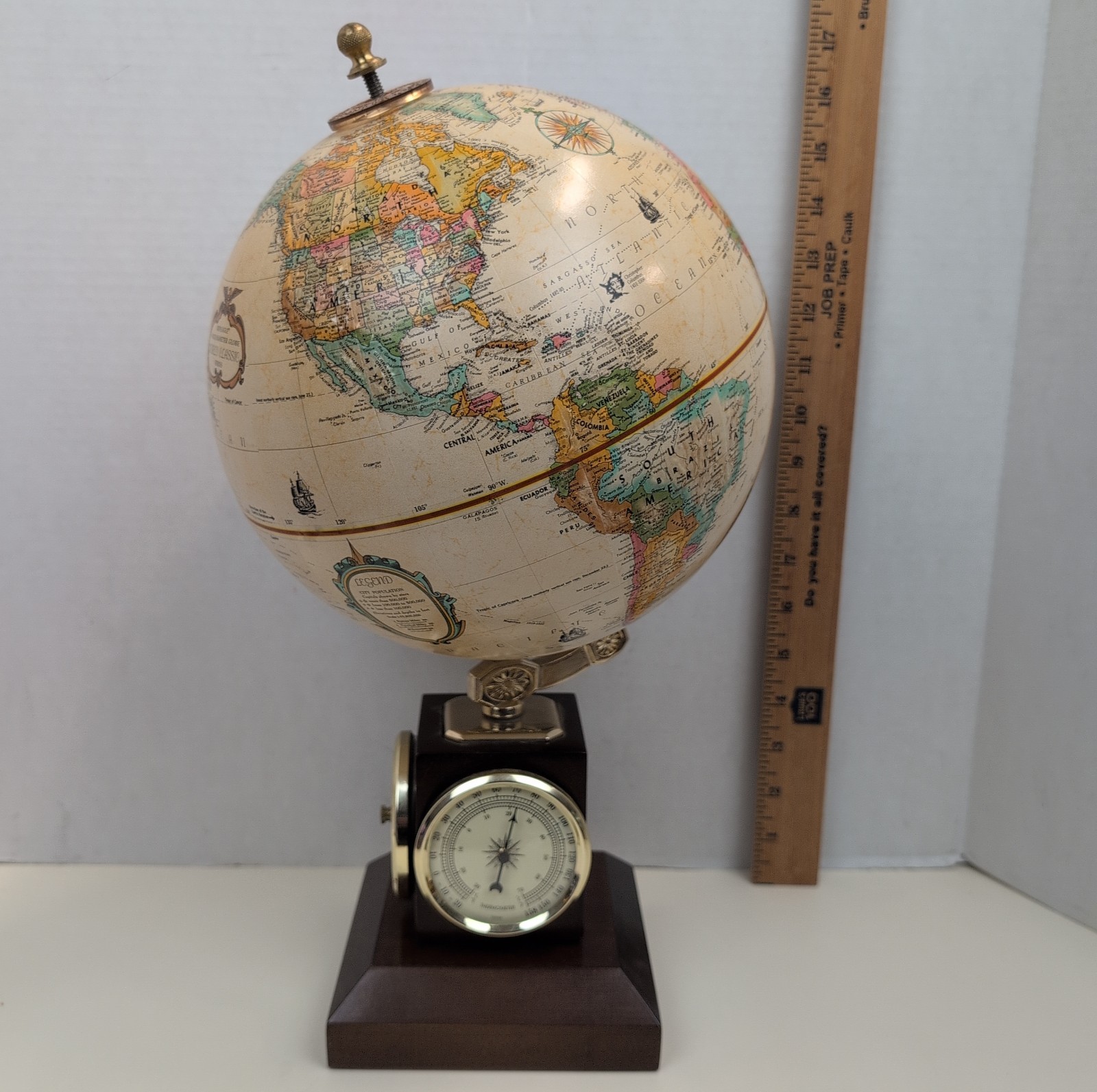 Replogle World Classic 9 Globe Weather Station Barometer Thermometer Hygrometer