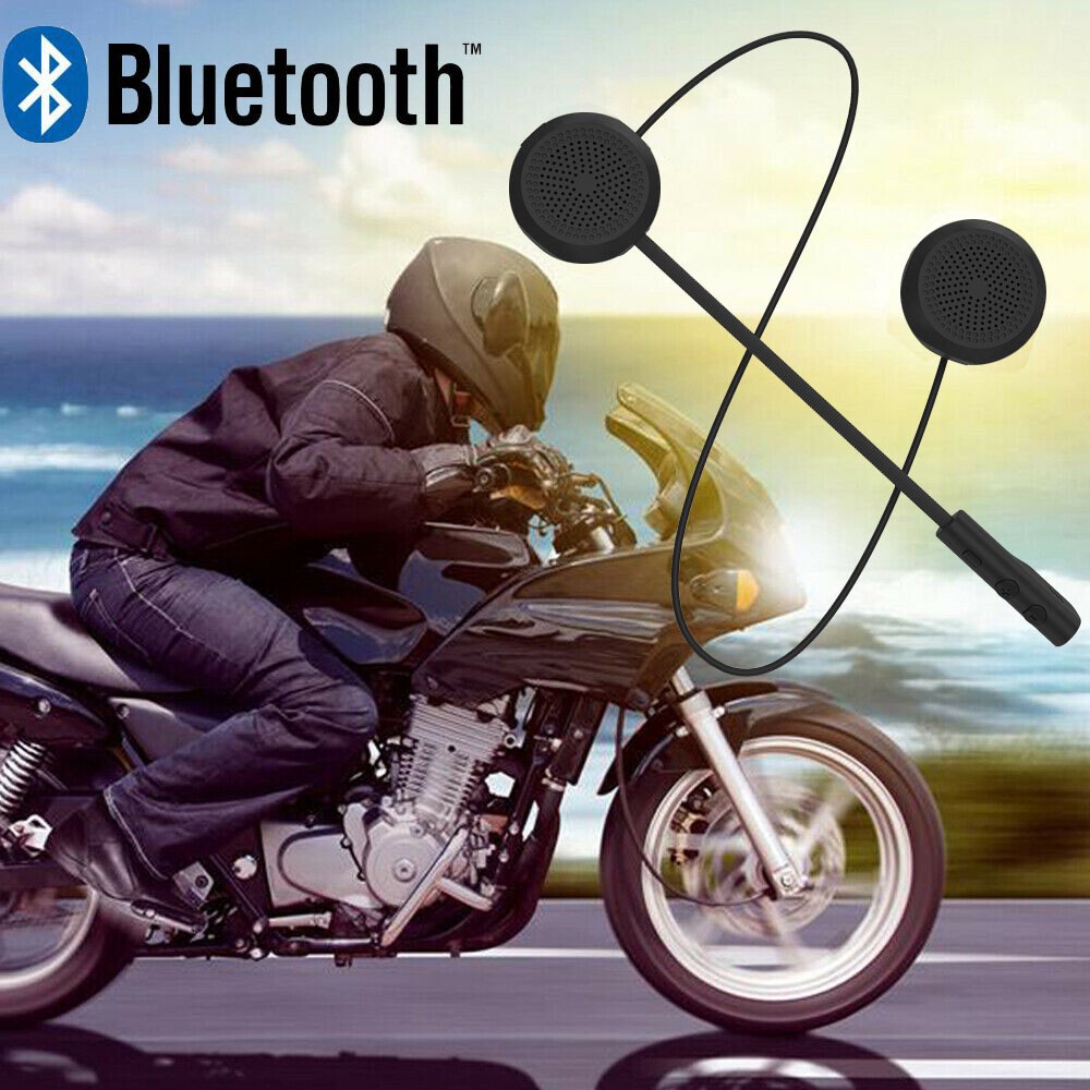 Ultra-Thin Bluetooth Moto Headphones Mic Helmet Motocycle Dirt Bike Snowmobile