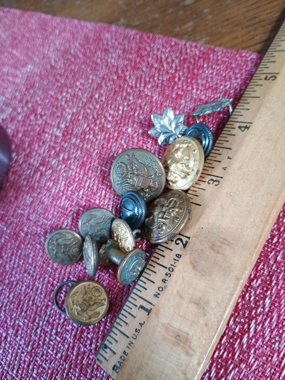 13pc Assorted Vintage Old Military Buttons Tarnished