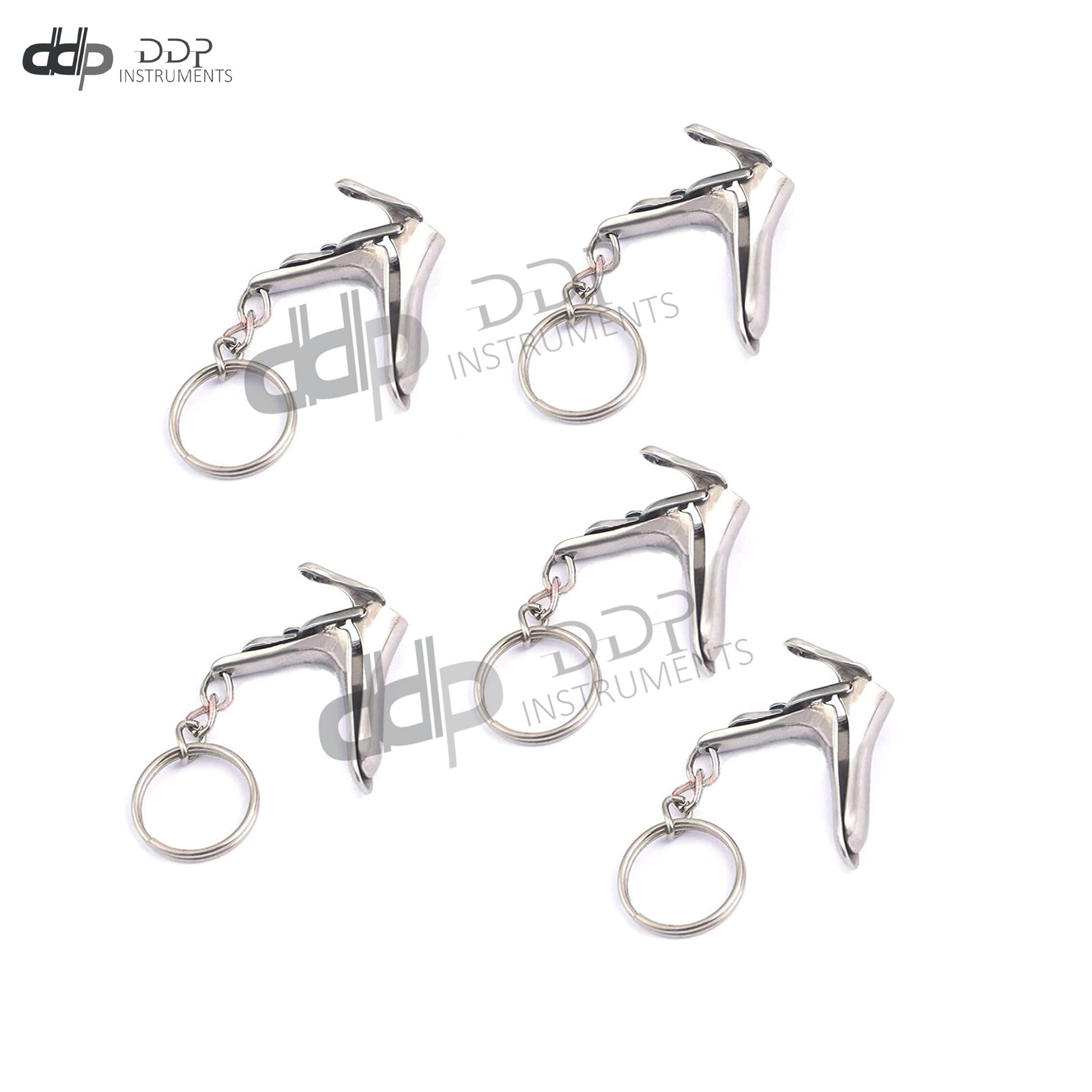 Lot Of 5 Pieces Speculum Keychain Stainless Steel - Gift For Doctor & Midwife