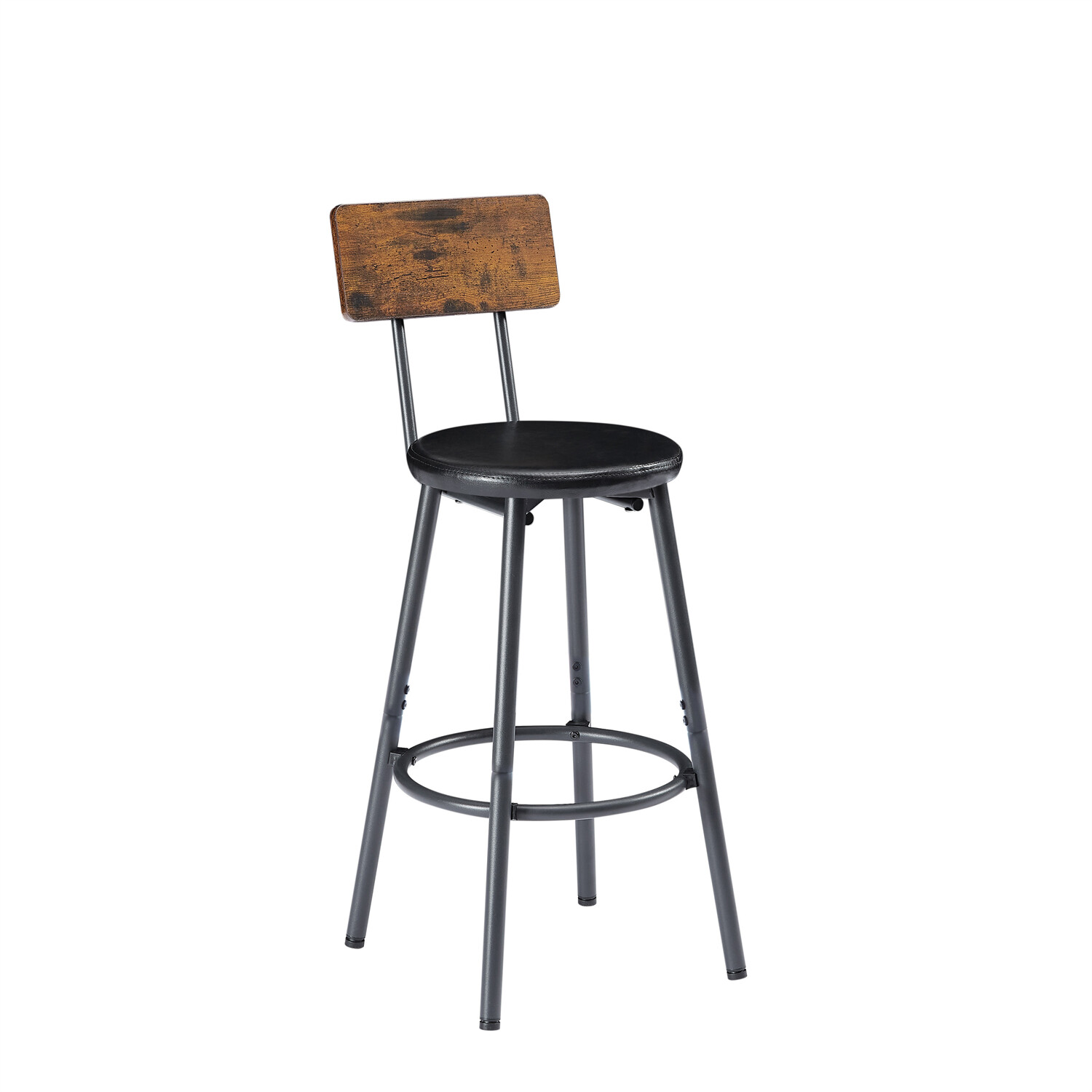 4 Piece Bar Table Set Counter Height Kitchen Pub Table w/ 3 Bar Stools Brown US