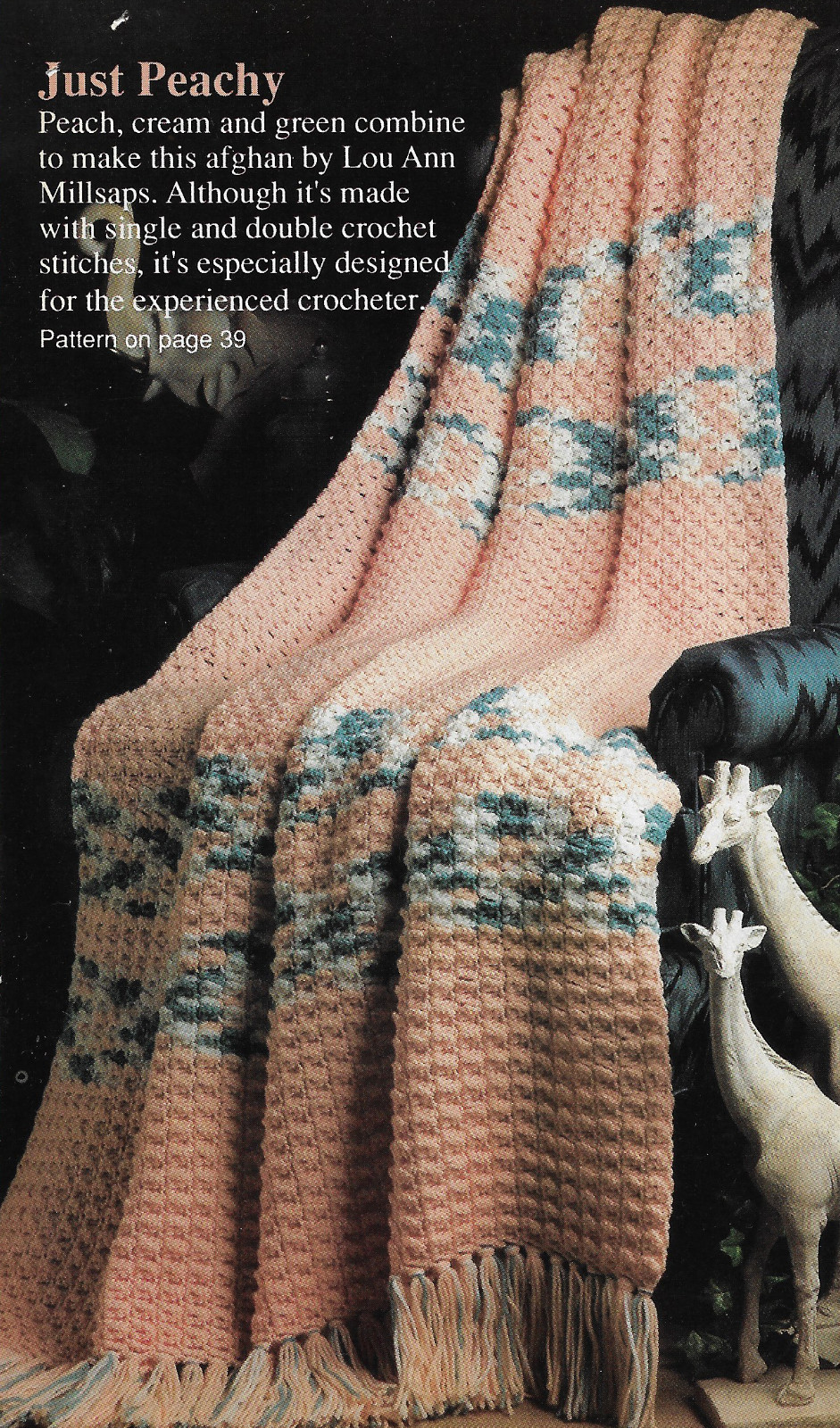 Just Peachy Afghan crochet pattern instructions