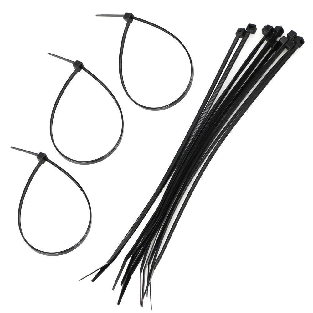New 200PC 8" Black Plastic Cable Ties Network Cable Cord Wire Strap 30 LBS