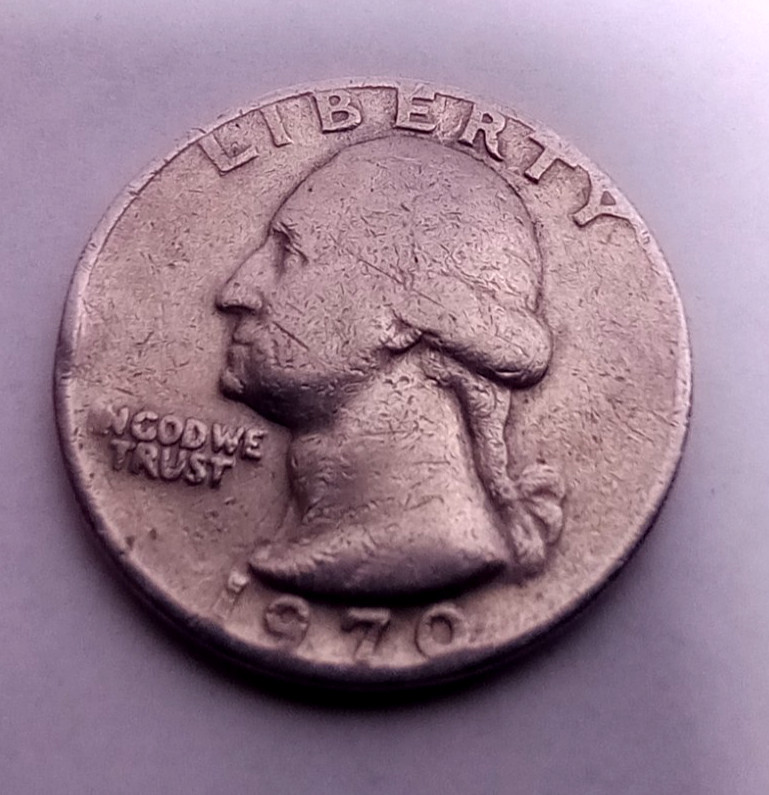 1970 Circulated Quarter Coin - 25¢ - Good Condition - Philly Mint - Slight Bend