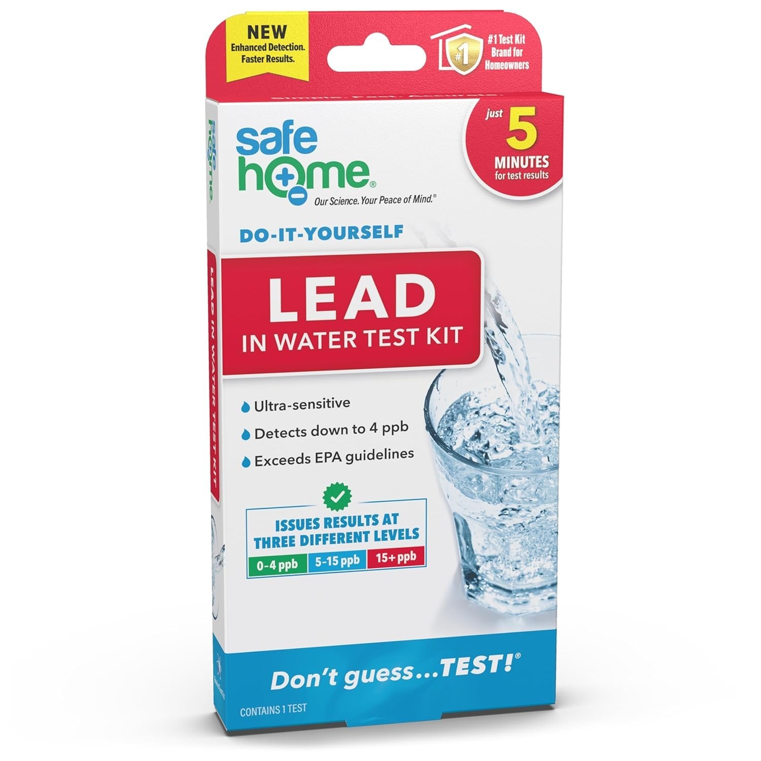 DIY Lead Water Test Kit -  Ultra Sensitive Home Water Lead Test - Single Test