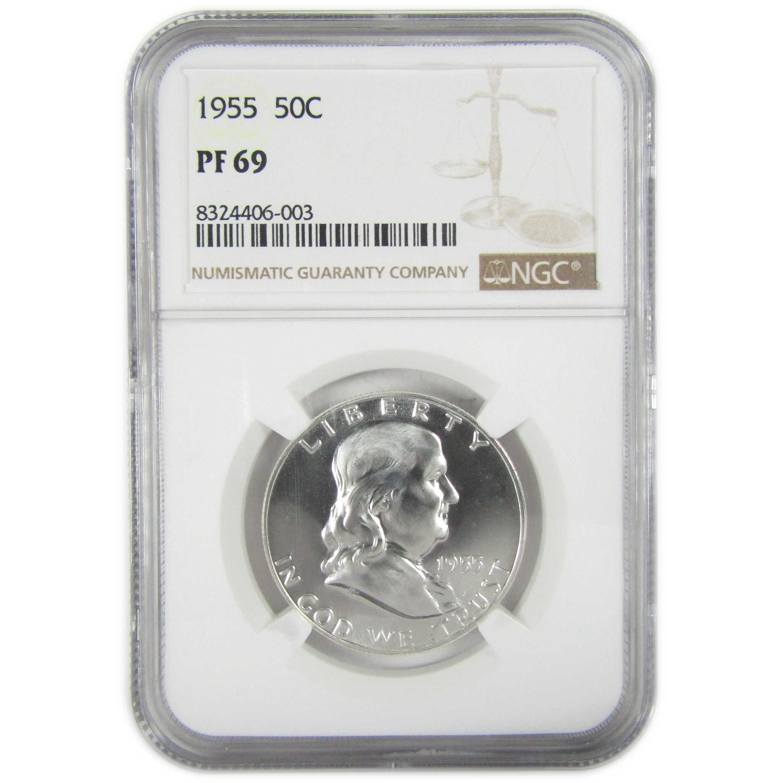1955 Franklin Silver Half Dollar PF 69 NGC Proof 50c Coin SKU:I27446