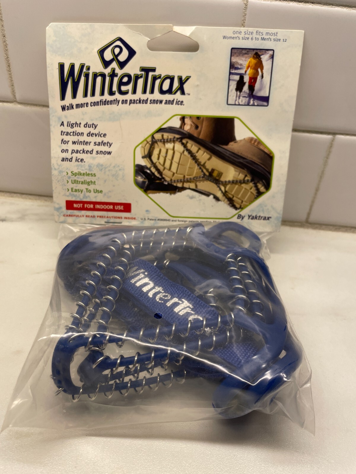 Winter Trax Snow/Ice Traction Spikeless Safe Walk Women's 6 to Men's 12 Blue