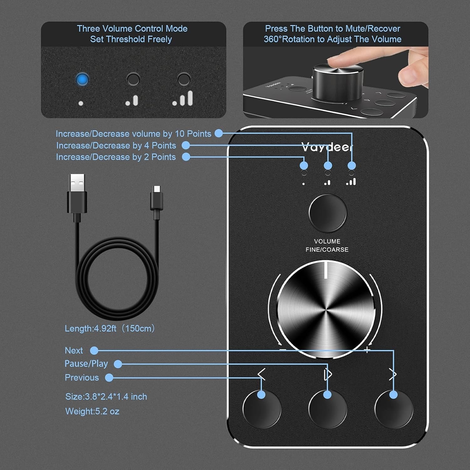 Multimedia Volume Control Knob - USB Controller Win 7/8/10