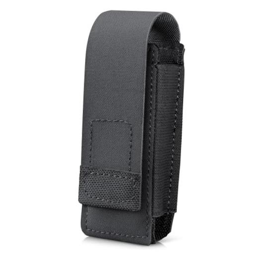 OC Pepper Spray Holster Pouch, Small MOLLE Flashlight Holder Tactical Black