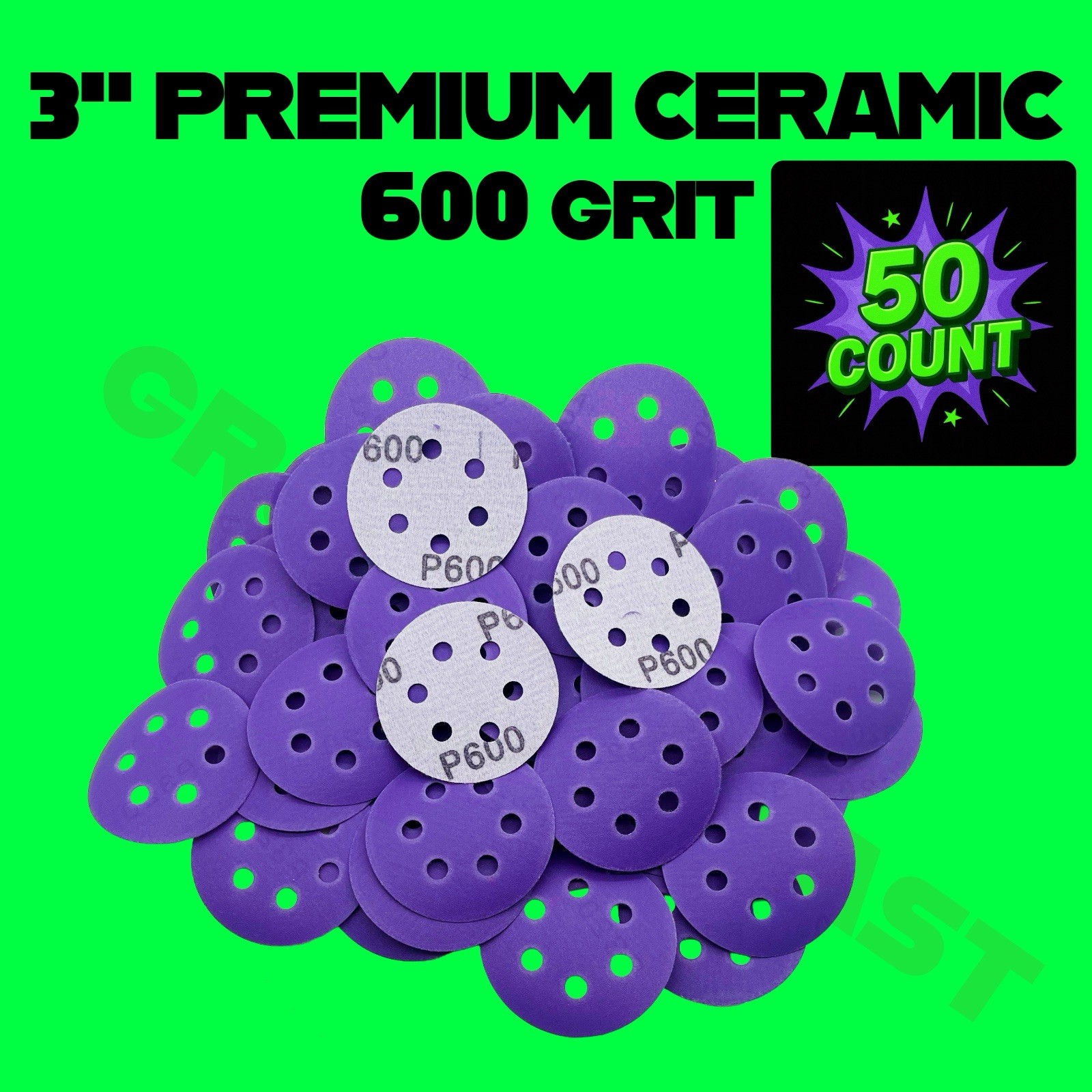 3” Clean Sand 600 Sandpaper Abrasive Disc (50/Box) Similar To 3M Cubitron II 🔥
