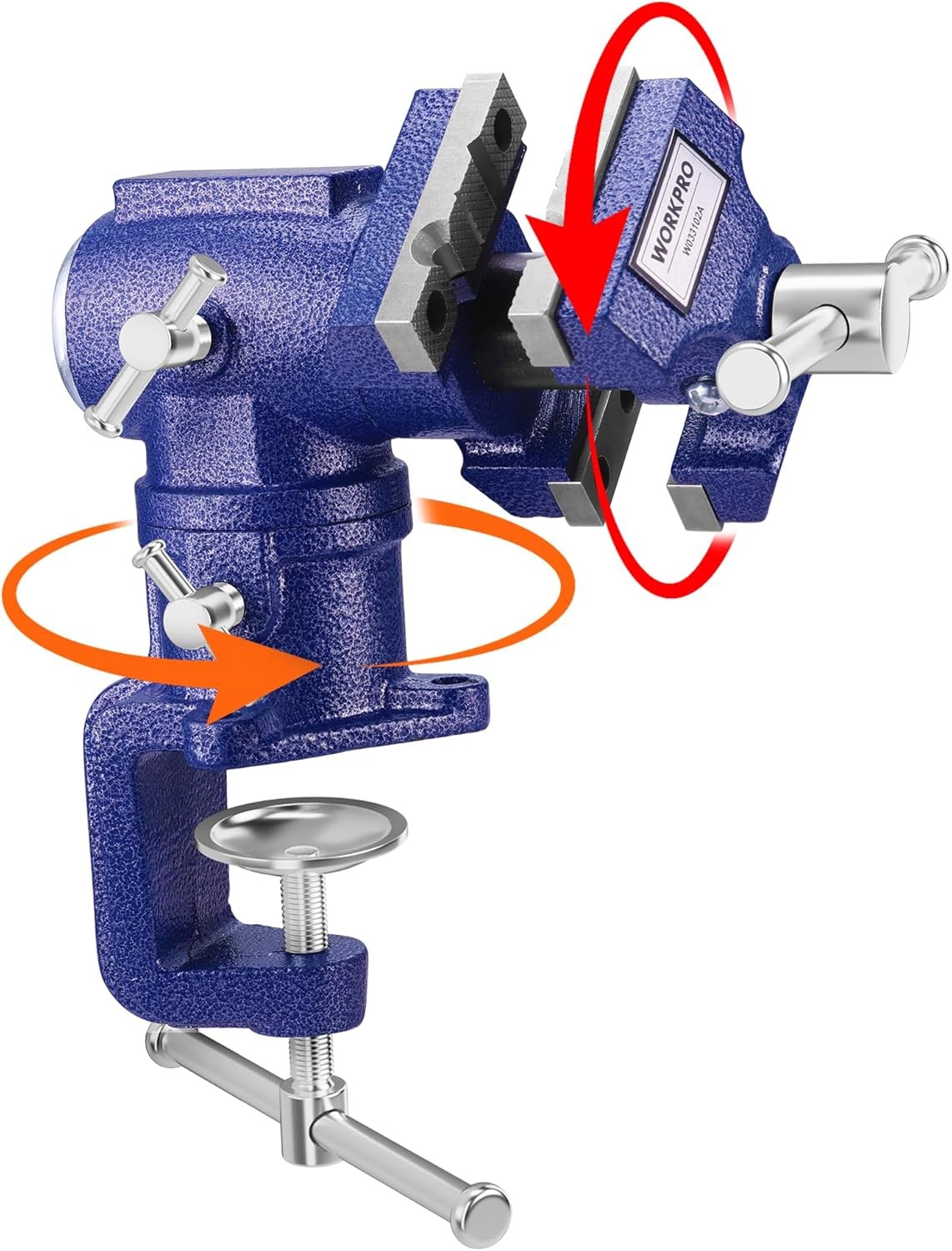 Dual Jaw Bench Vise with 2.5 Inch Serrated and 1.5 Inch Smooth Grips Swivel