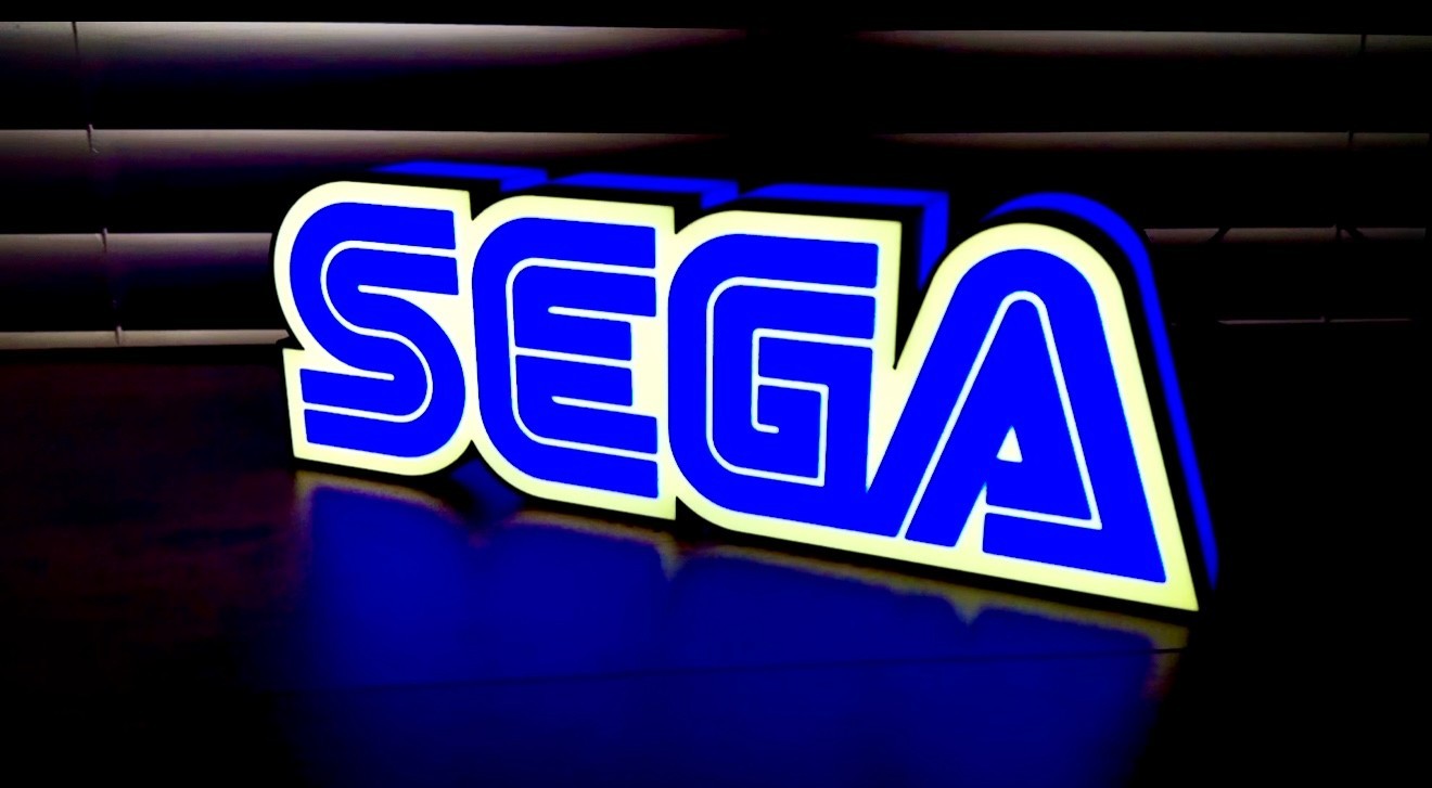 Sega Inspired Video Game Led Light Box Sign lamp Sonic Genesis logo  wall decor