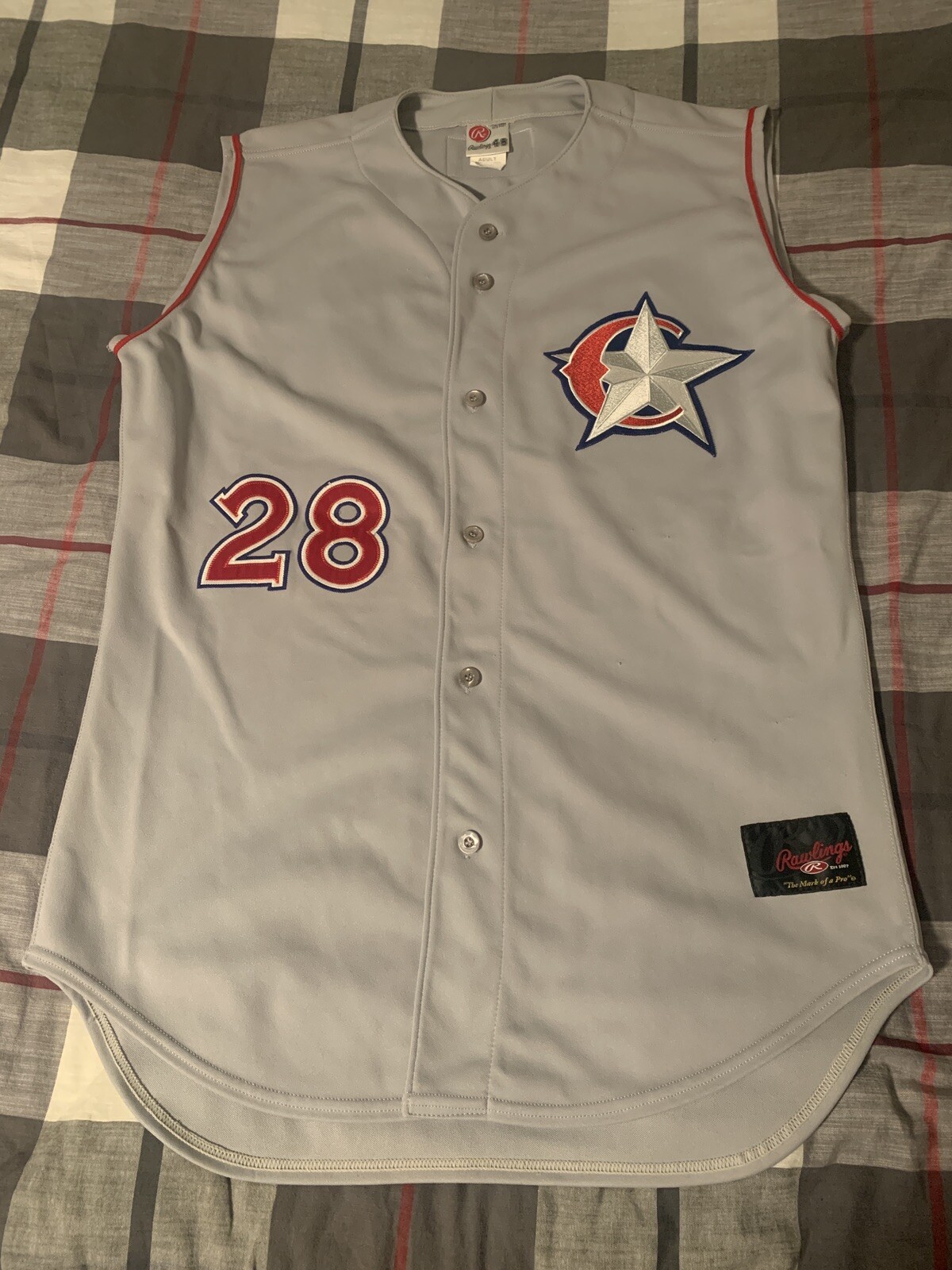 Rawlings Charlotte Rangers Gray Jersey Vest Size 46
