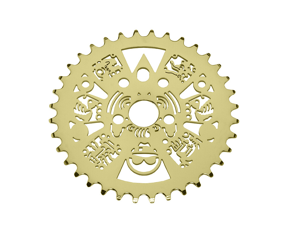 Lowrider Aztec Steel Chainring 1/2 X 1/8 36t Gold.