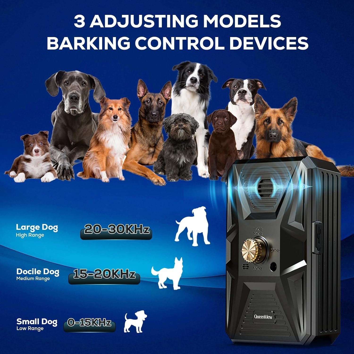 Effective Ultrasonic Bark Control Device - 3 Modes, Rechargeable & Portable