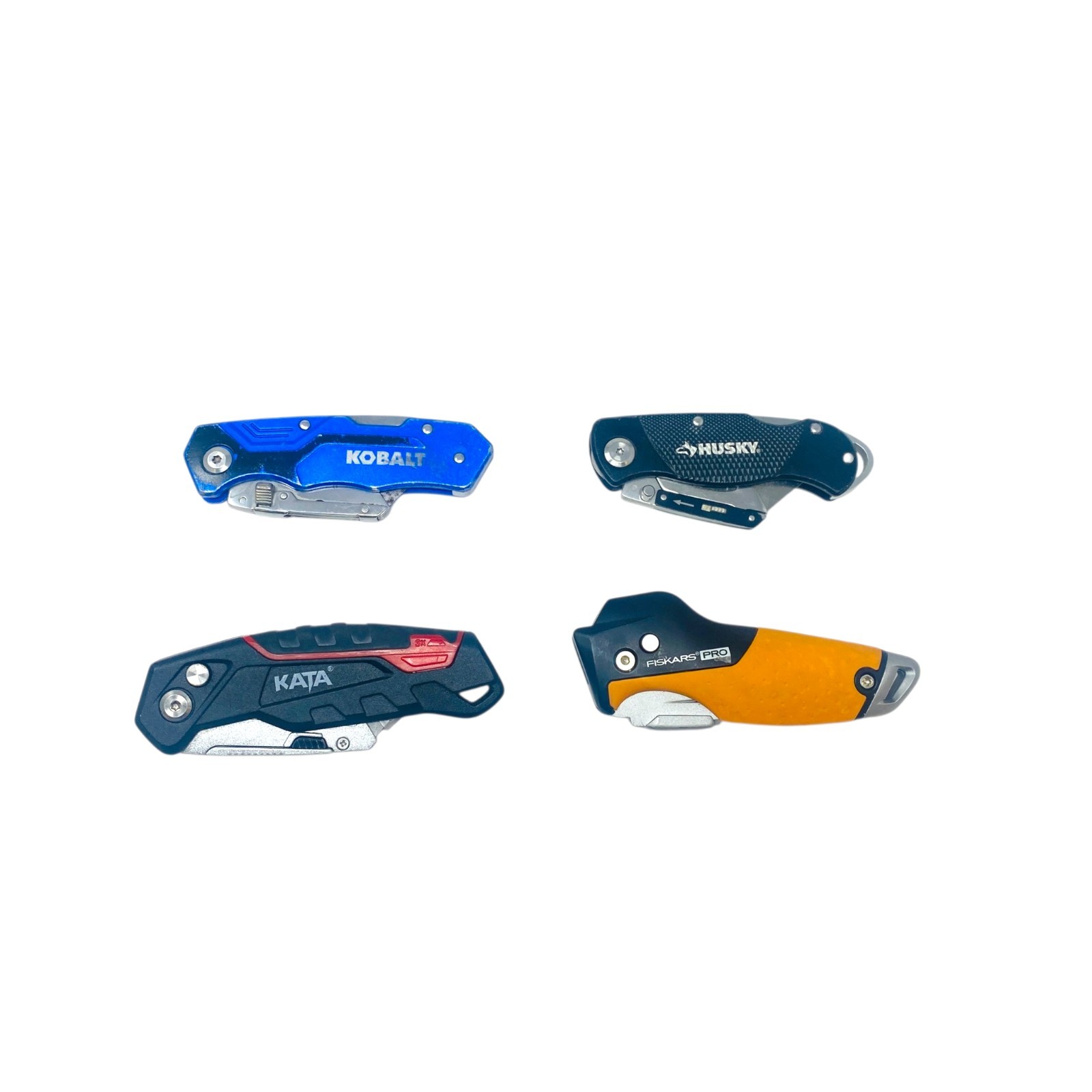 Kobalt Husky Kata Fiskars Pro Folding Utility Knife Box Cutter Lot of 4