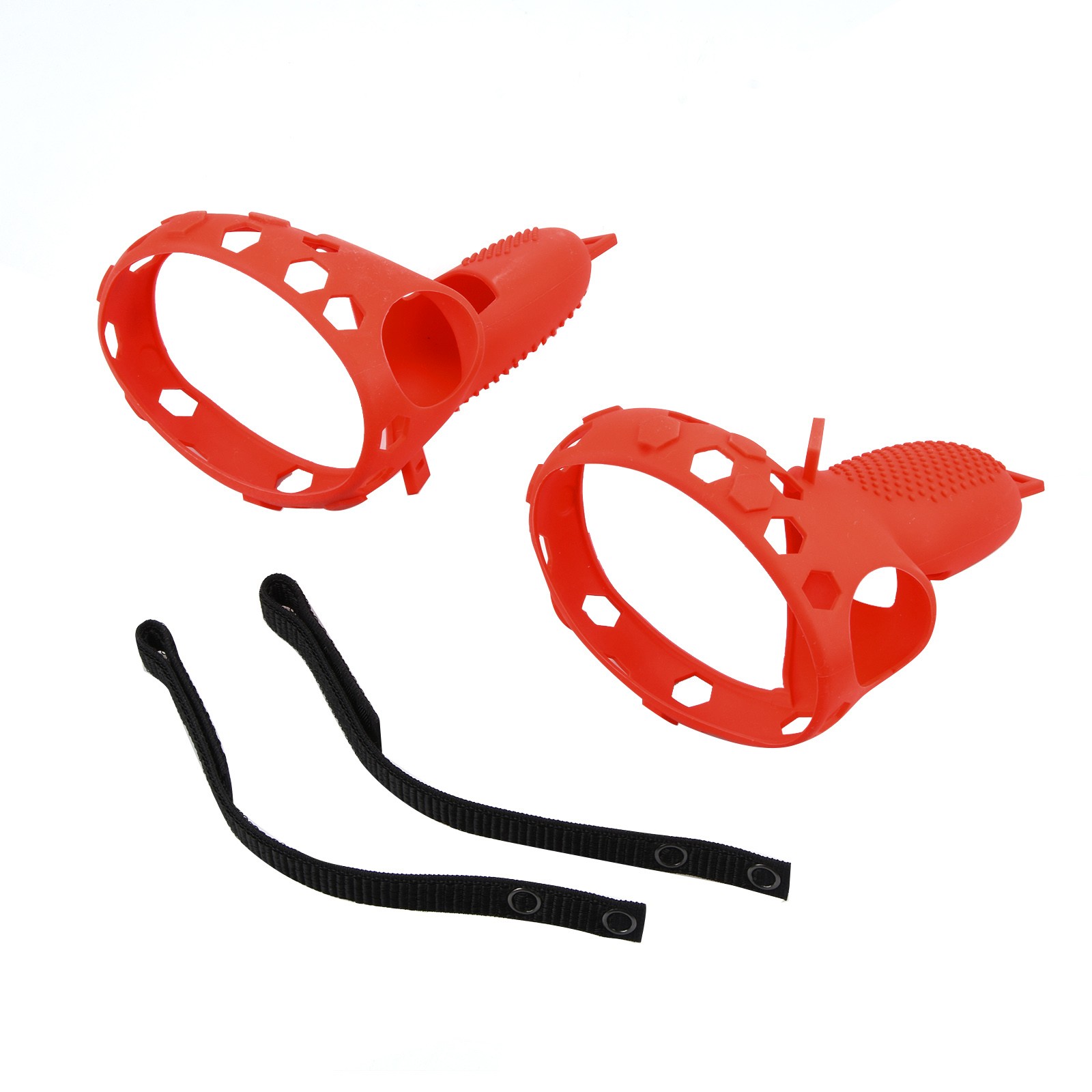 2Pcs Handle Grip Cover Silicone+Nylon Strap For Oculus Quest 2 VR Controller