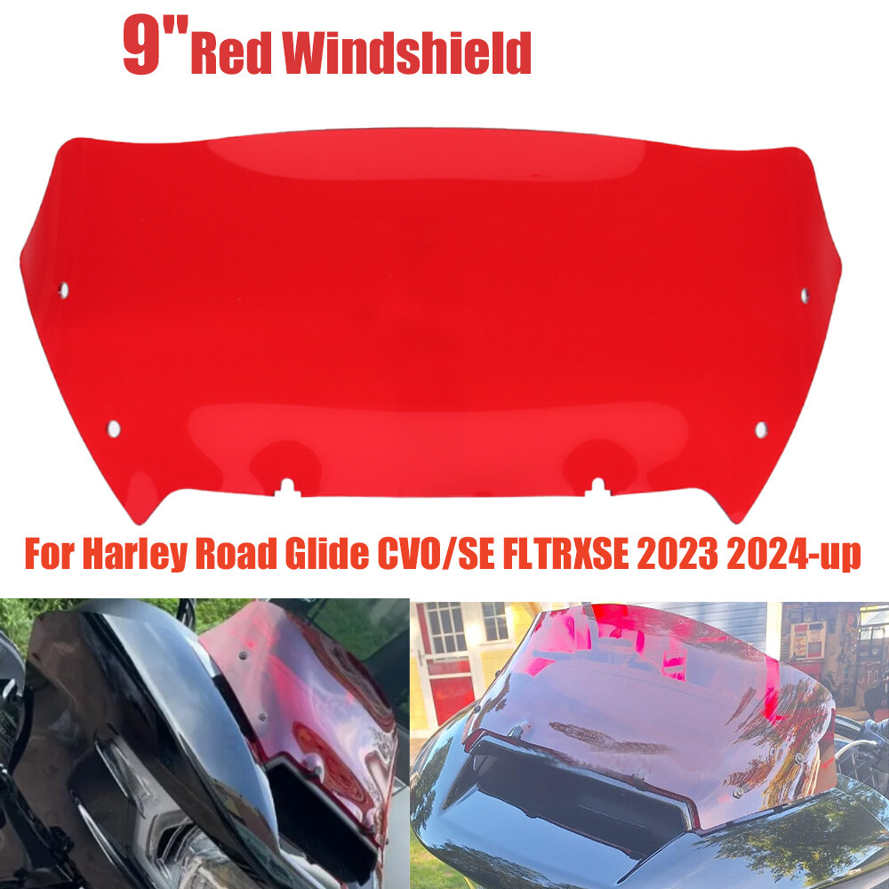 9'' Red Windshield Windscreen For Harley Road Glide CVO/SE FLTRXSE 2023 2024-up