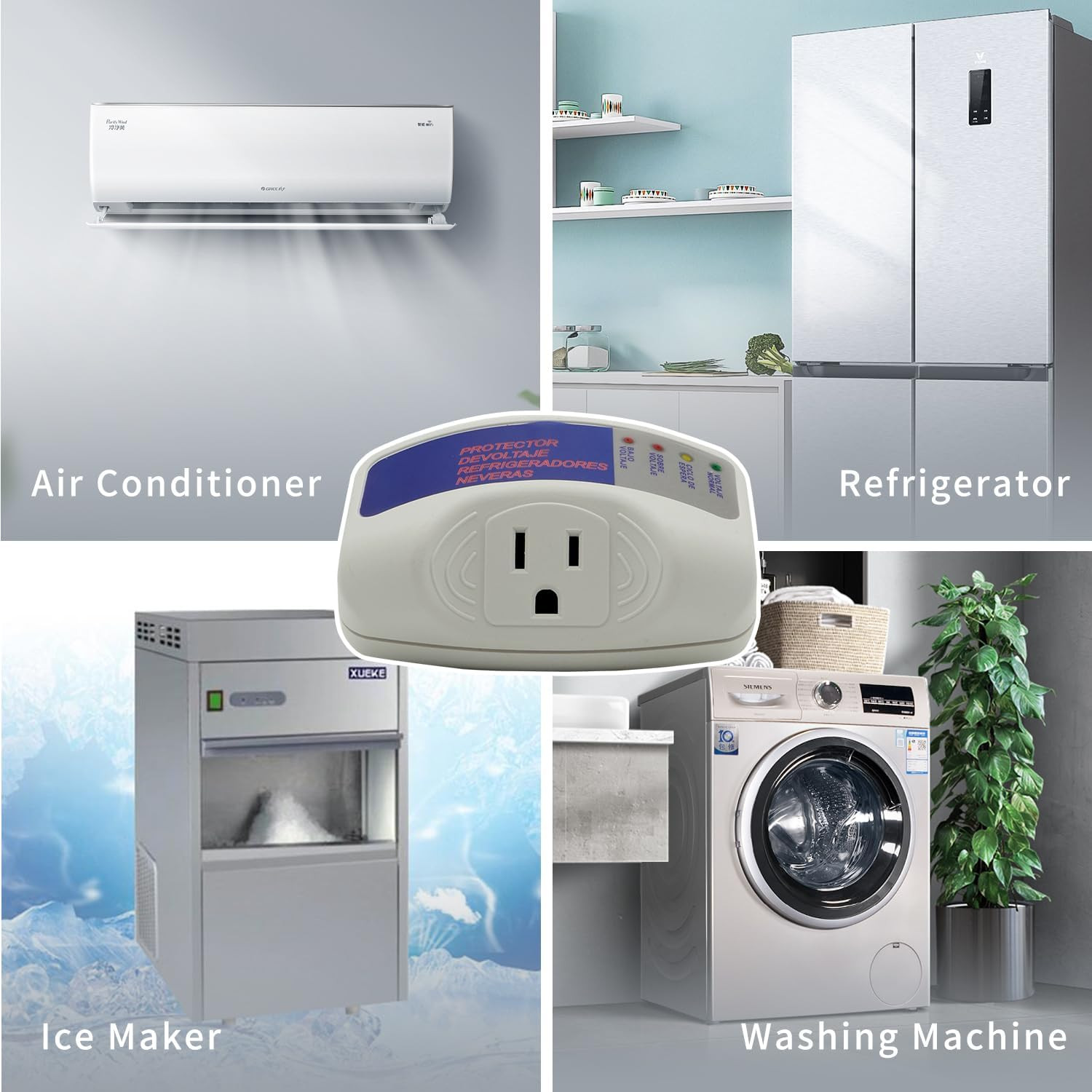 120V Voltage Protector Surge Home Refrigerator Power Outlets US 3Pcs