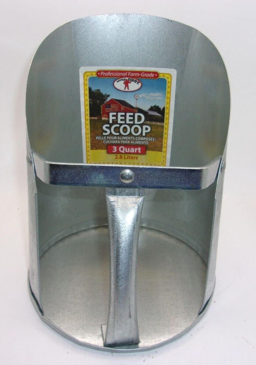 LITTLE GIANT 9203, STEEL FEED SCOOP 3 QUART 2.8 LITERS, 1915A