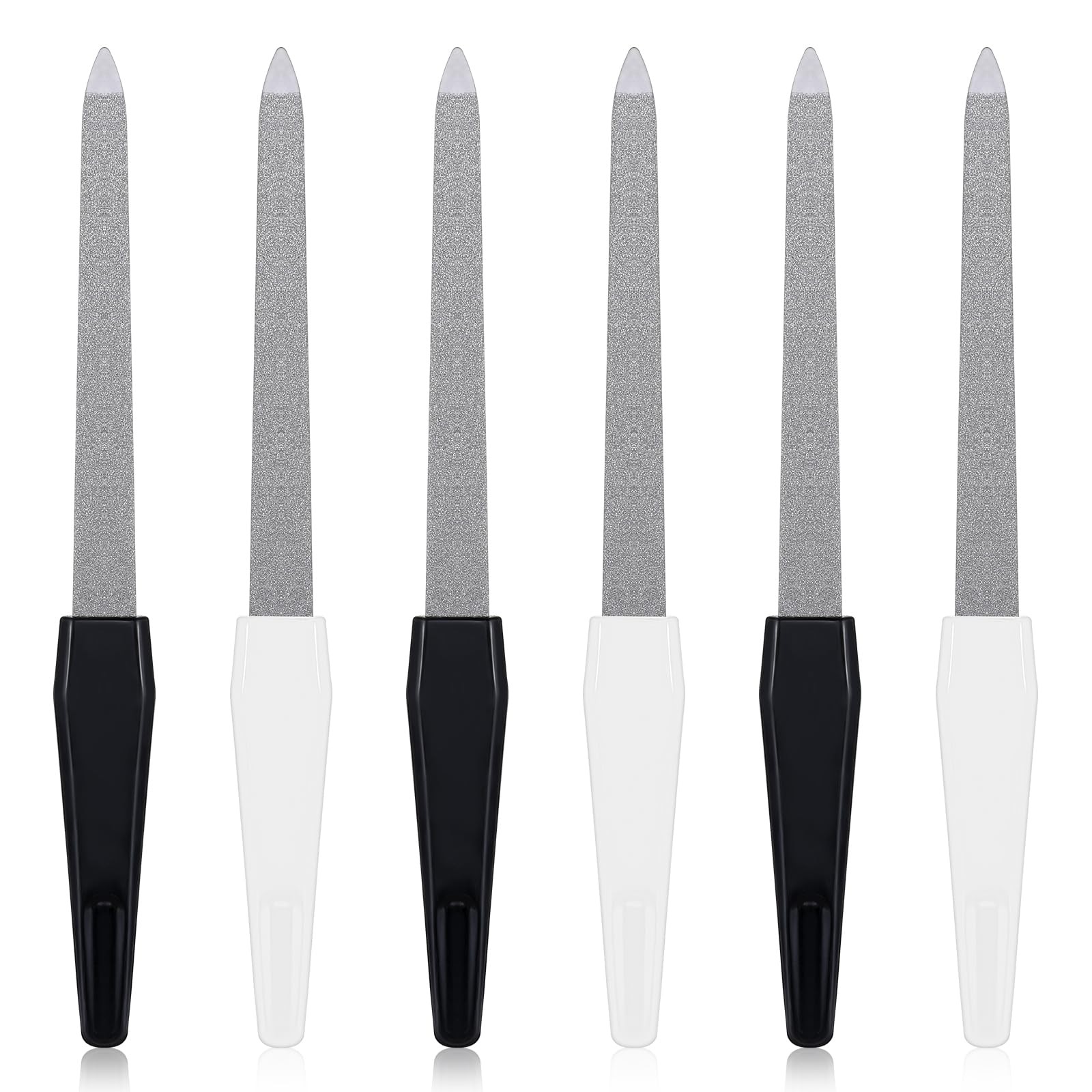 6Pcs Diamond Deb Nail File Metal Nail File with Sharp Pointed Tip, Stainless St