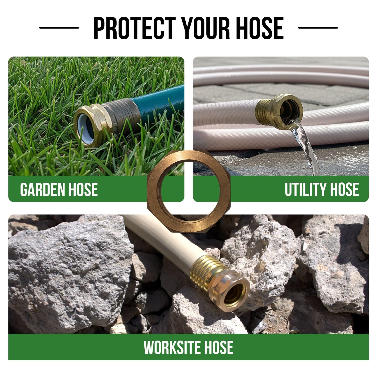 Hose Guardian | Open End Garden Hose Thread Protector Cap – Brass End Cap for...