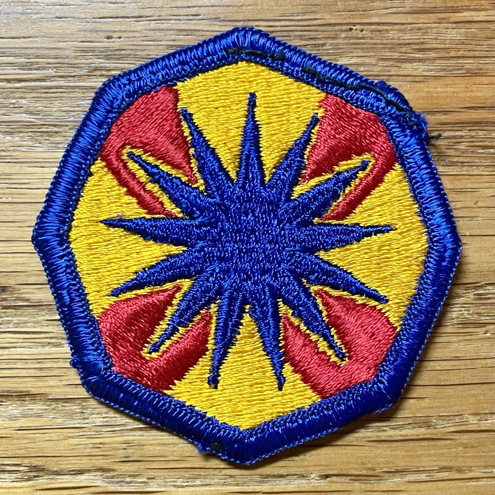 ORIGINAL 1966+ US ARMY 13th SUPPORT BRIGADE PATCH - MERROWED EDGE-NO GLOW - WORN
