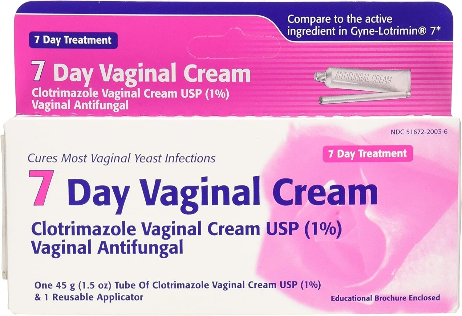 Taro 7 Day Treatment Vaginal Antifungal Cream w/Reusable Applicator 45 g 1.5 oz
