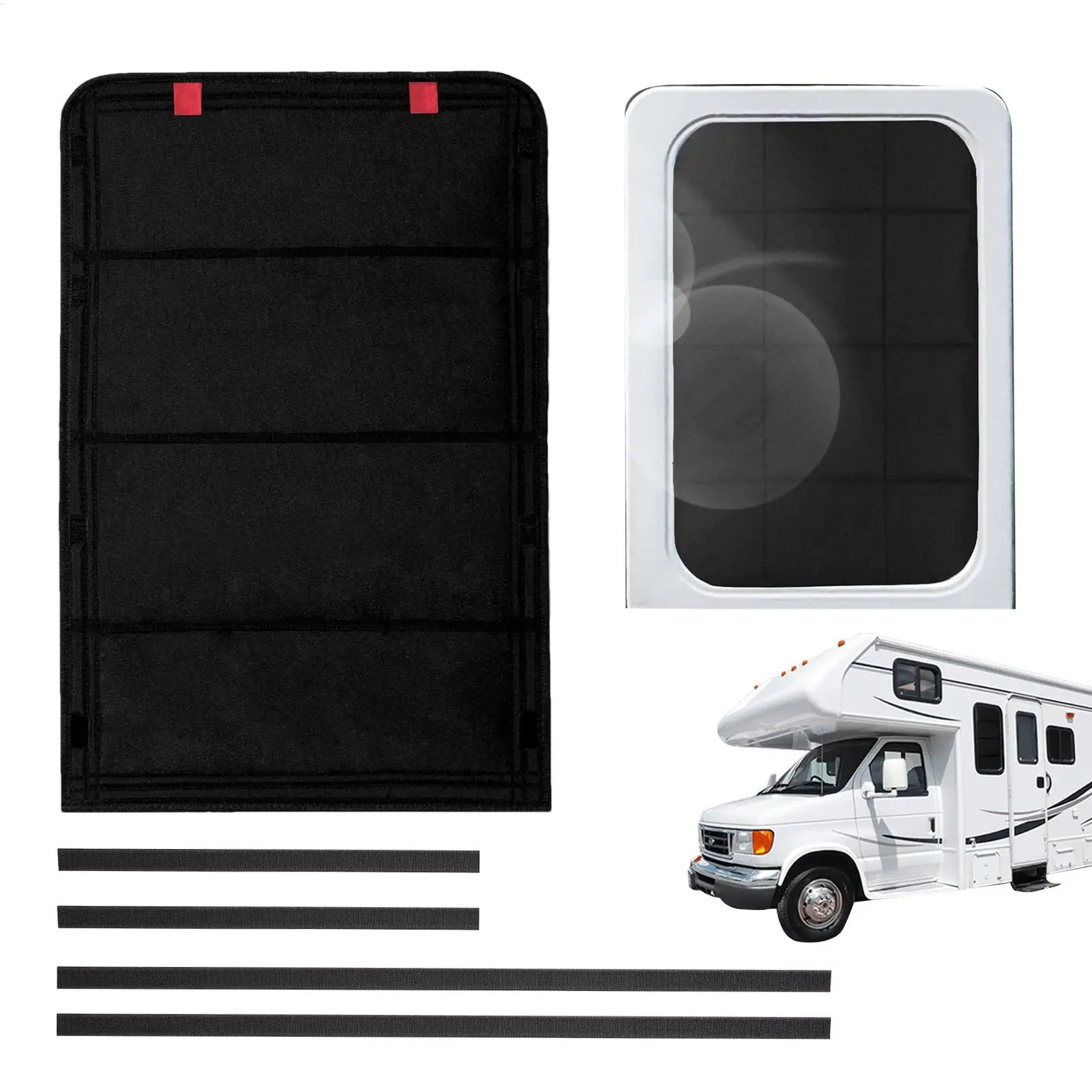 25'' x 16'' RV Door Window Shade Foldable RV Blackout Camper Trailer Door Cover