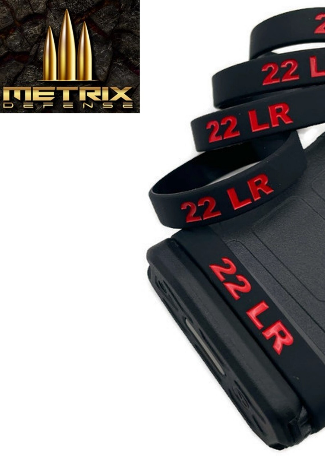 22LR 22 lr Mag ID Band Red High Quality Durable Identification Bands (Pack of 5)