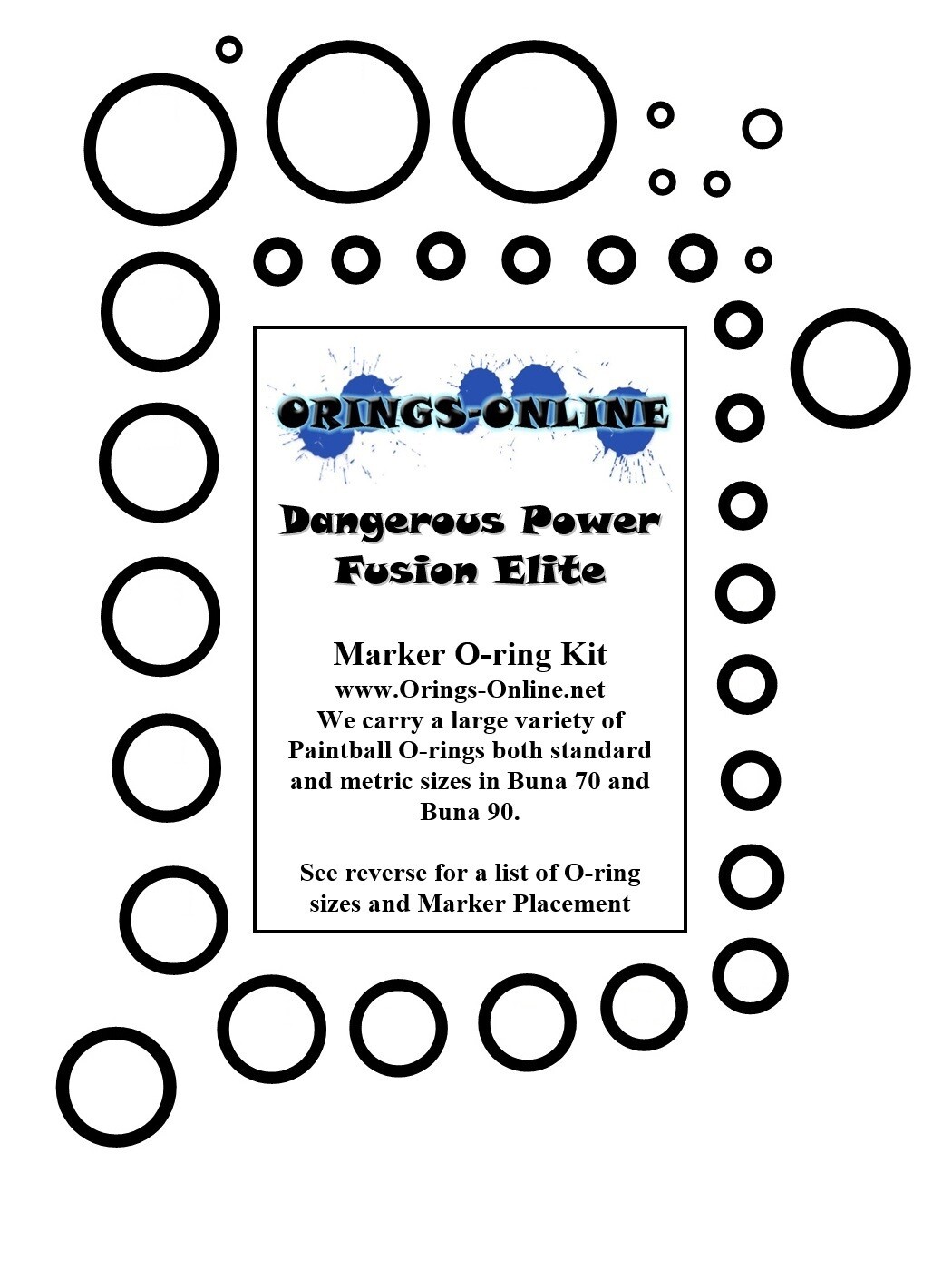 Dangerous Power DP Fusion Elite Paintball Marker O-ring Oring Kit x 4 rebuilds