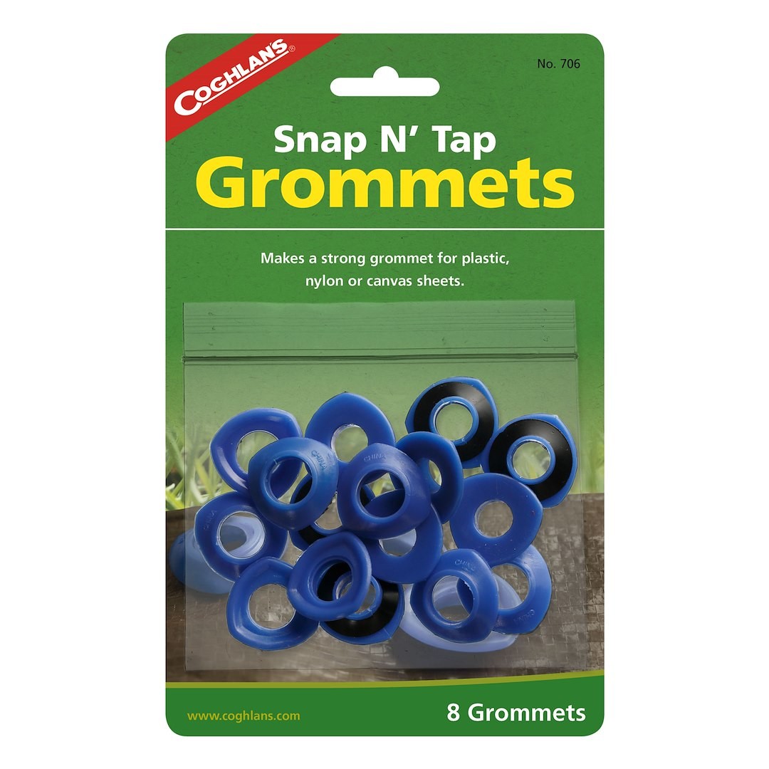 706    Coghlan s Snap  N Tap Grommets  8 Pack  Blue Black