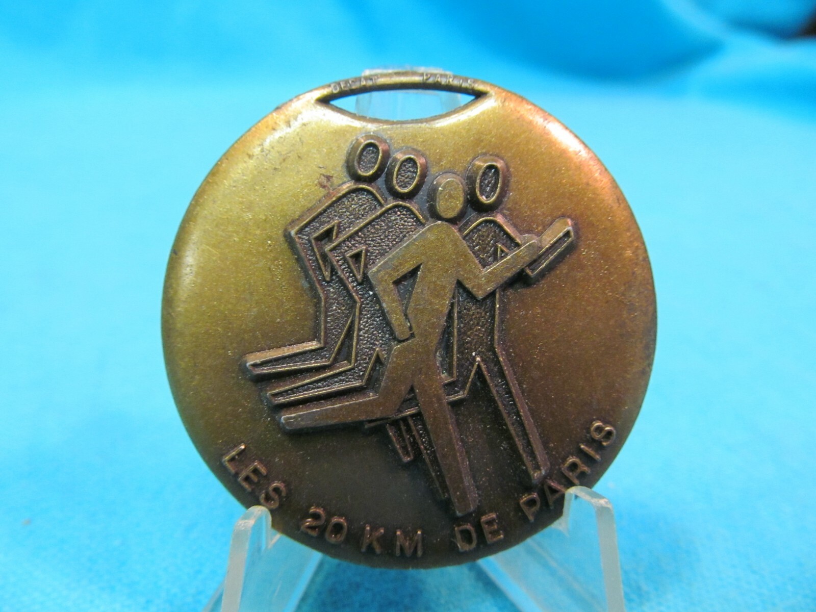 1984 LES 20KM DE PARIS BRASS RUNNING RACE MEDAL PARIS FRANCE