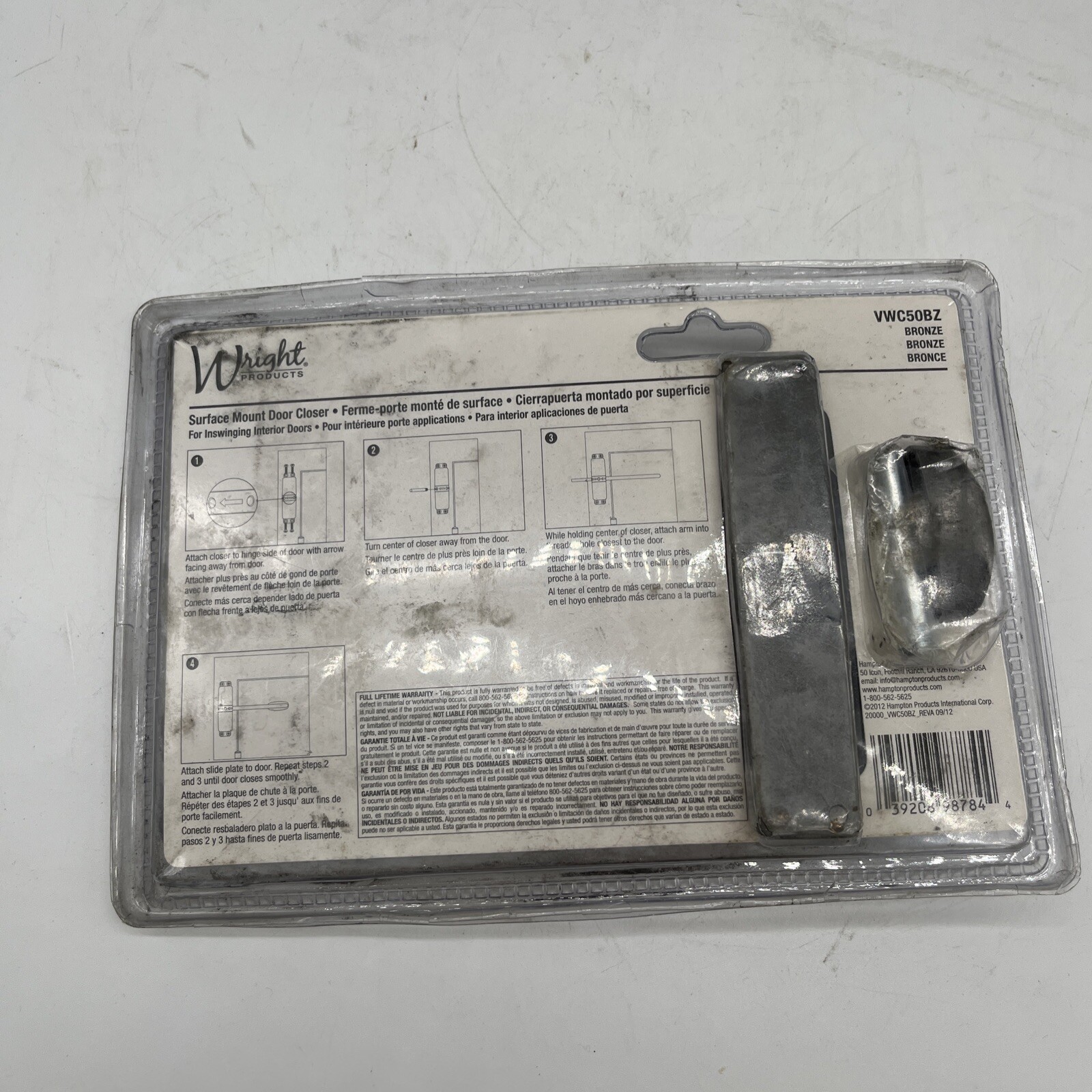 Wright Products Surface Mount Vertical Door Closer (VWC50BZ)