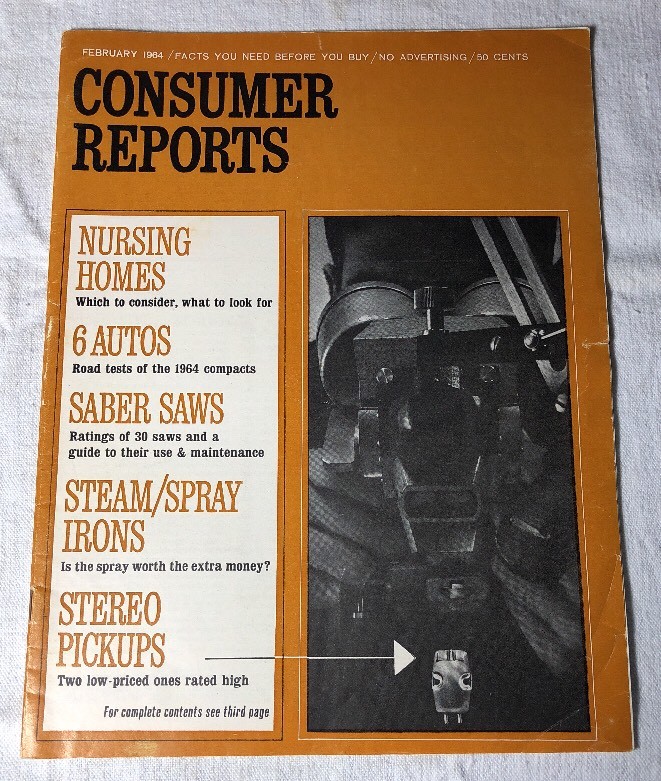 CONSUMER REPORTS FEBRUARY 1964 ORIGINAL ORTOFON SHURE MJ781