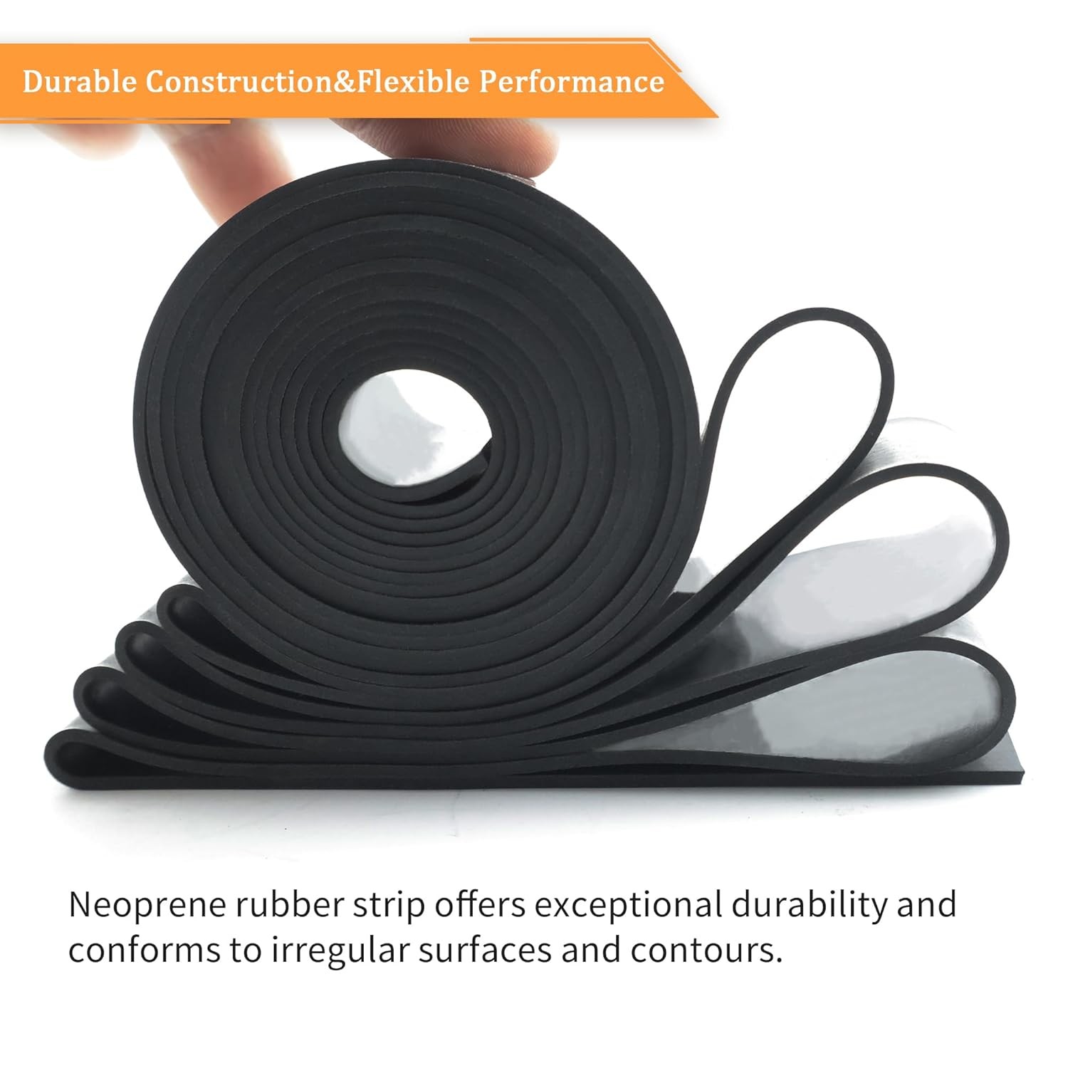 DOBTIM Neoprene Rubber Strips 1/16 (.062)" Thick X 2" Wide X 10'Long, Solid Rubb