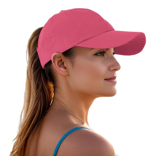 Criss Cross Ponytail Baseball Cap for Women Adjustable High Messy One Size Rose