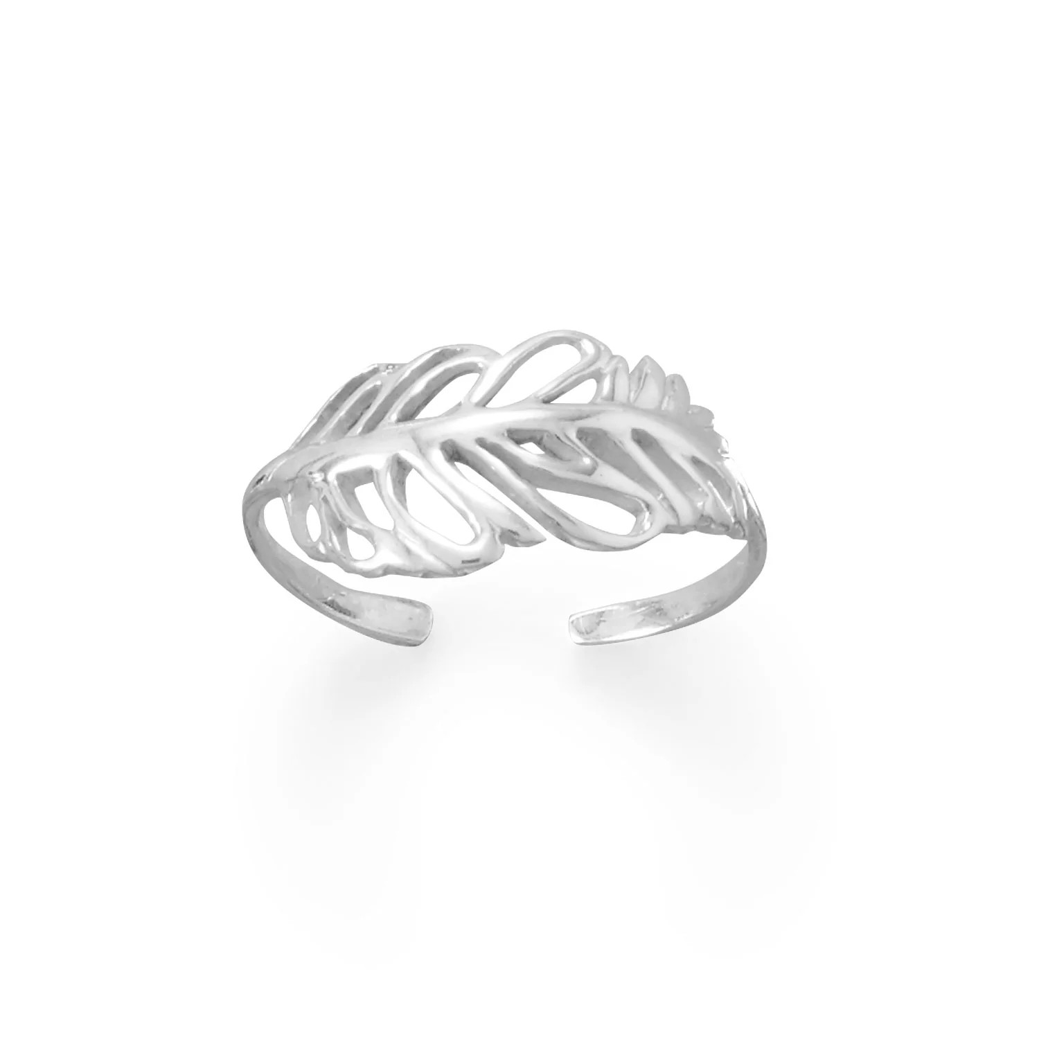 Women's 925 Sterling Silver Cutout Feather Toe Ring - Boho, Spirit | Spirit Symb