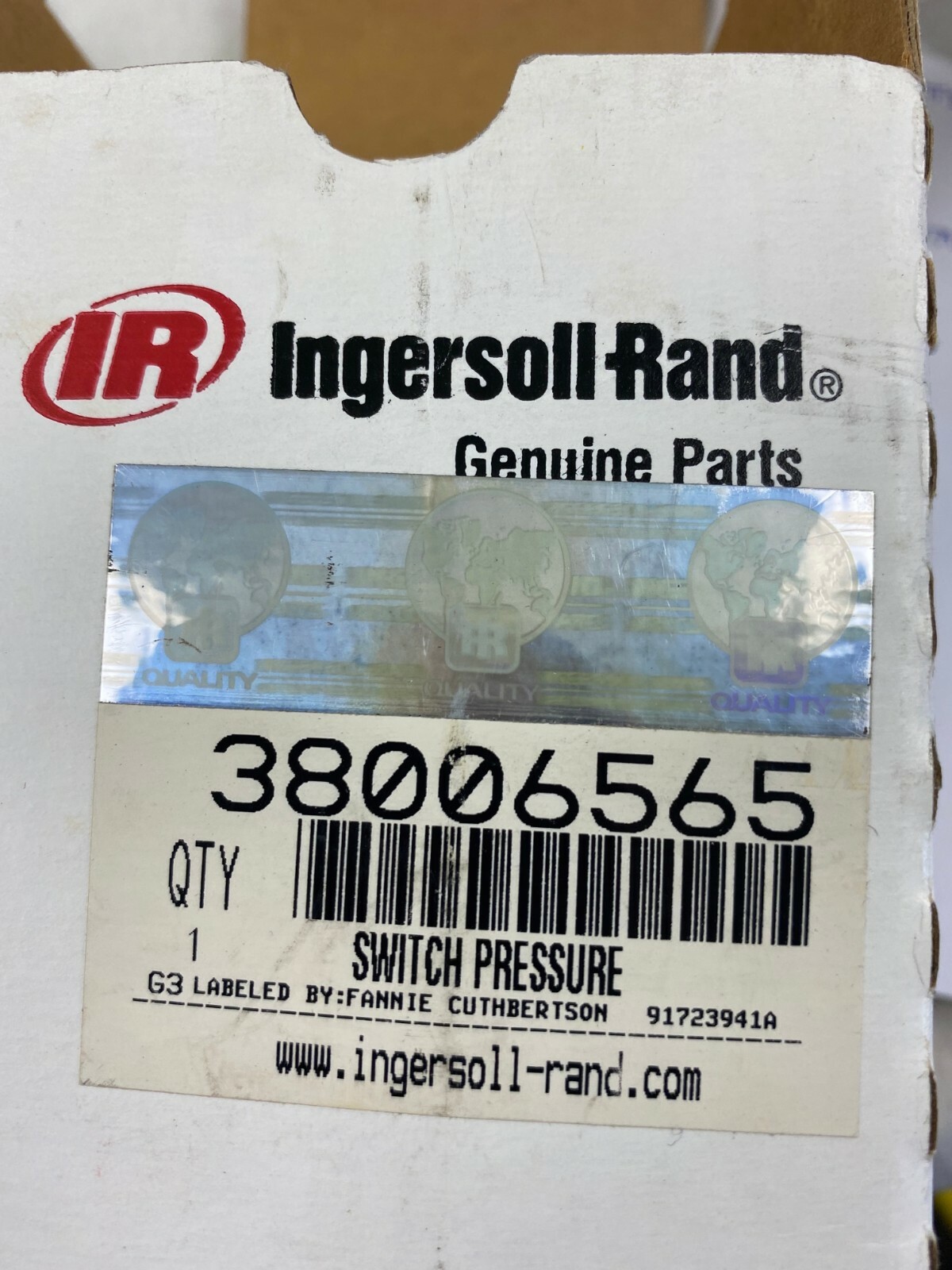 Ingersoll Rand 38006565 Pressure Switch | New Open Box