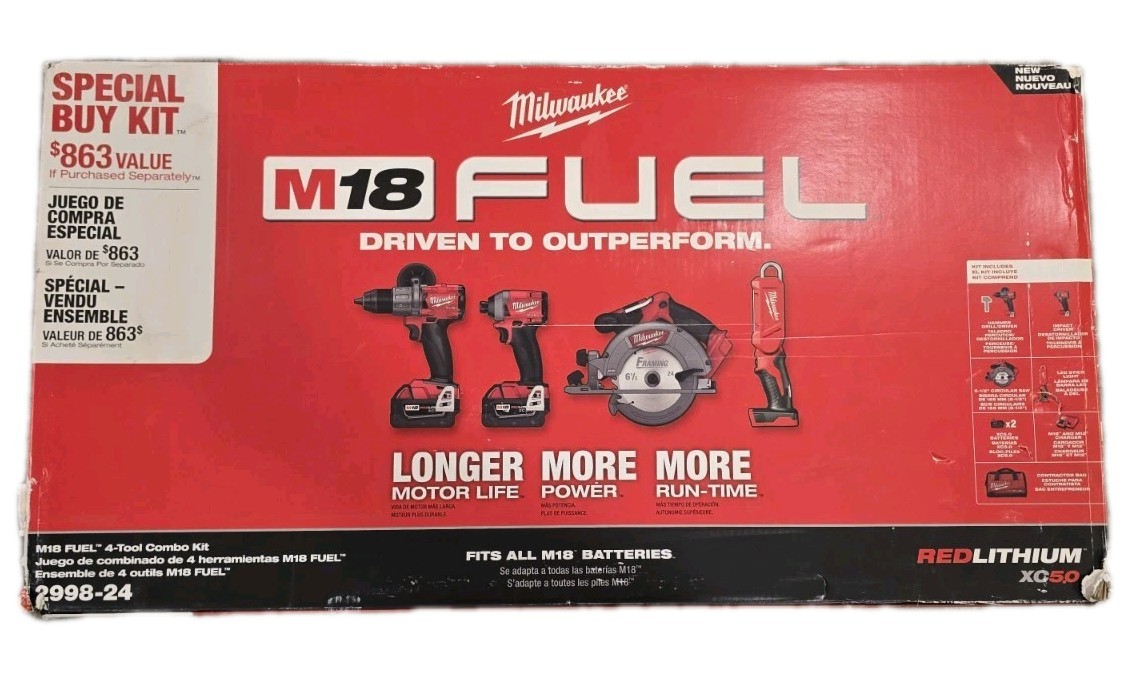 Milwaukee 2998-24 M18 4-Tool Combo Kit*BRAND NEW SHIP'S FREE* look at pics